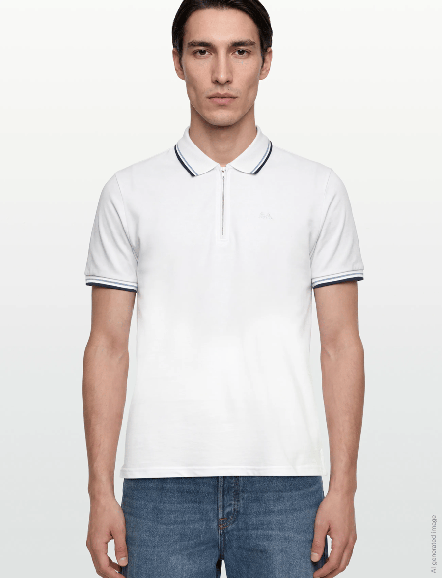 Lindbergh - Polo shirt w. contrast piping - kurzärmelig - white wave - 3