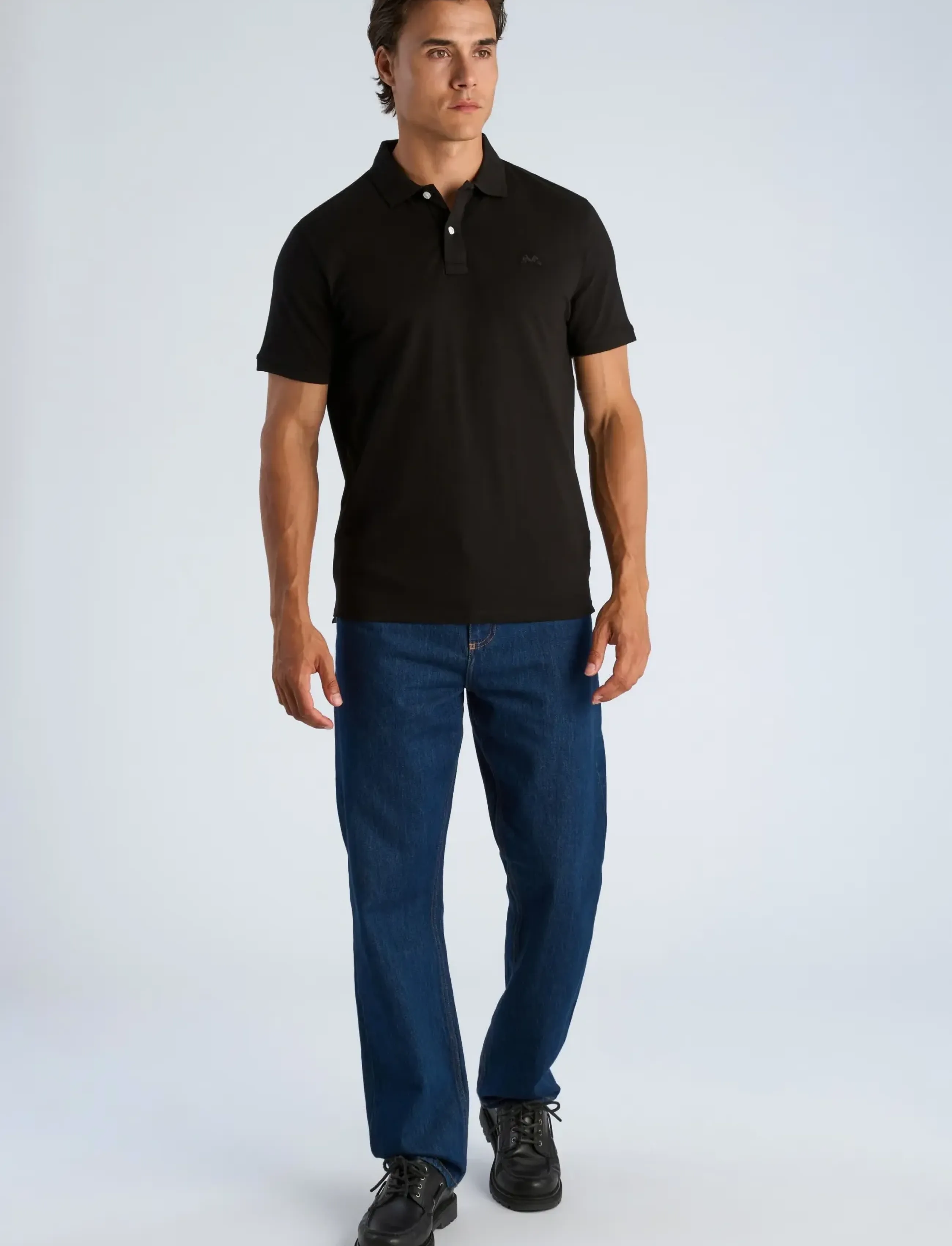 Lindbergh Polo tee s/s - Short-sleeved polos - BLACK / black