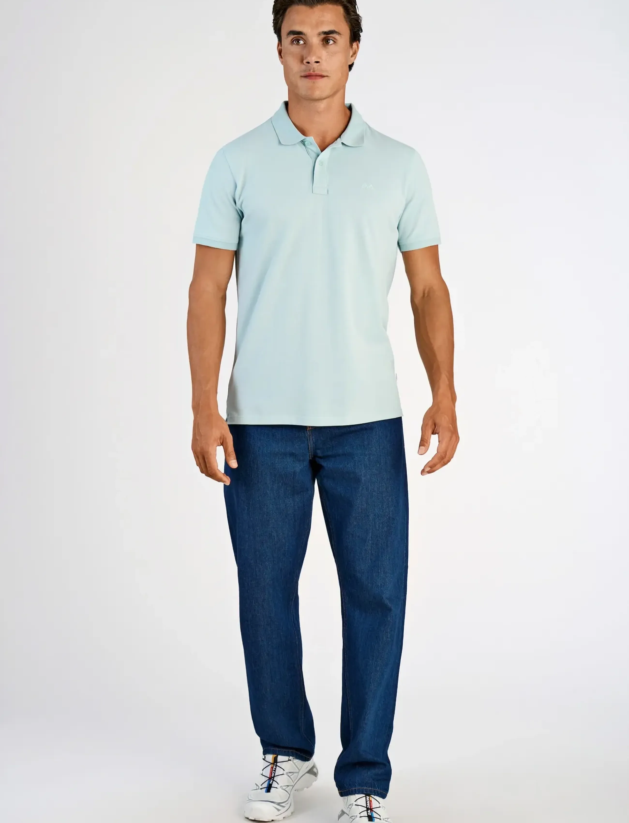 Lindbergh - Polo tee s/s - kurzärmelig - dk aqua - 0