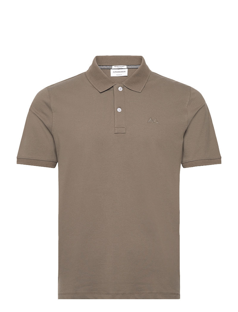 Lindbergh - Polo tee s/s - short-sleeved polos - dk stone - 1