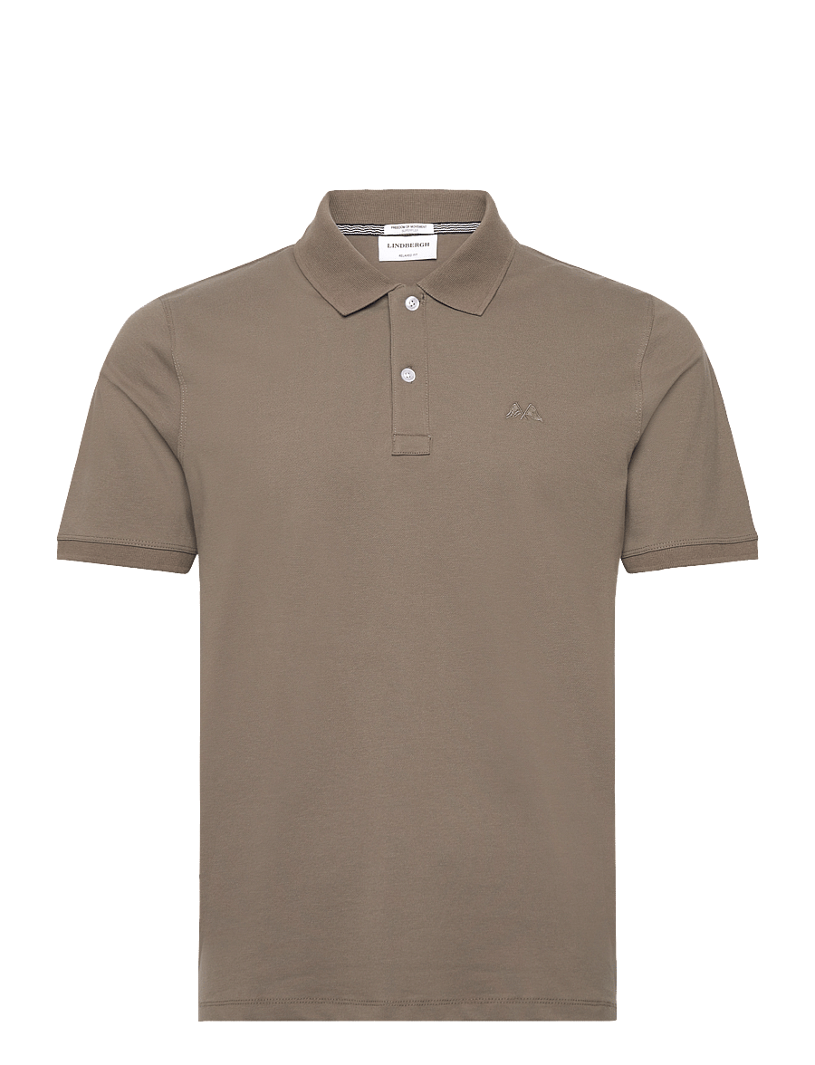 Lindbergh - Polo tee s/s - short-sleeved polos - dk stone - 1