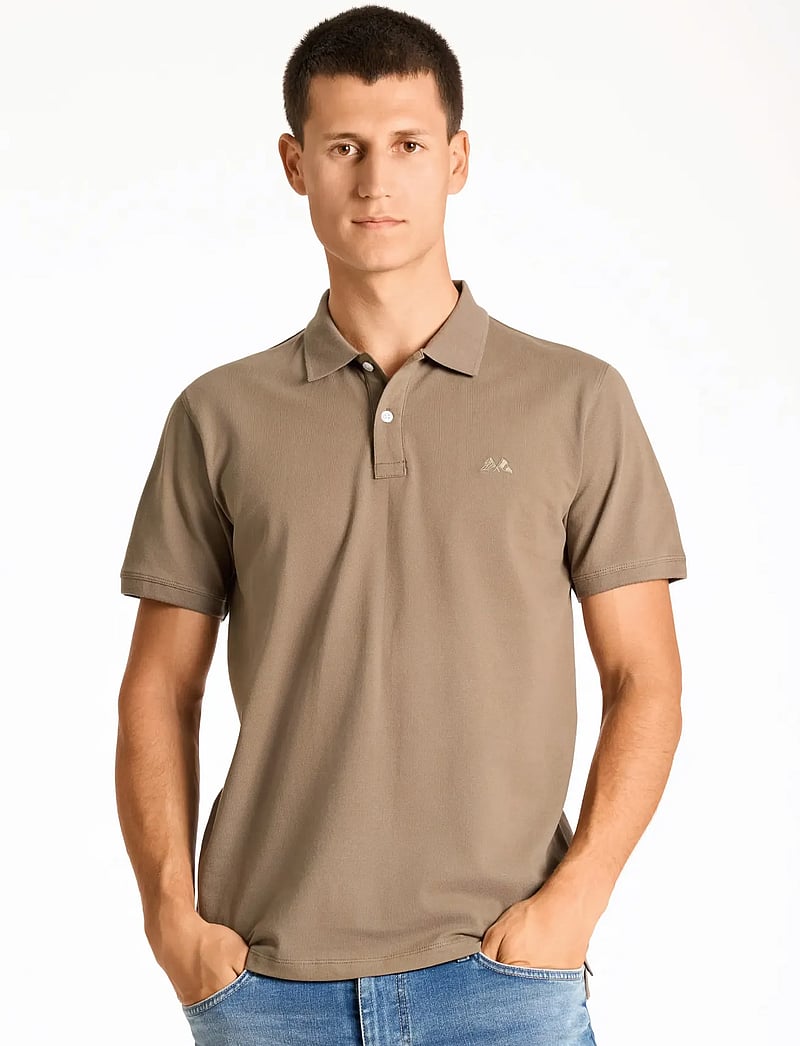 Lindbergh - Polo tee s/s - short-sleeved polos - dk stone - 3