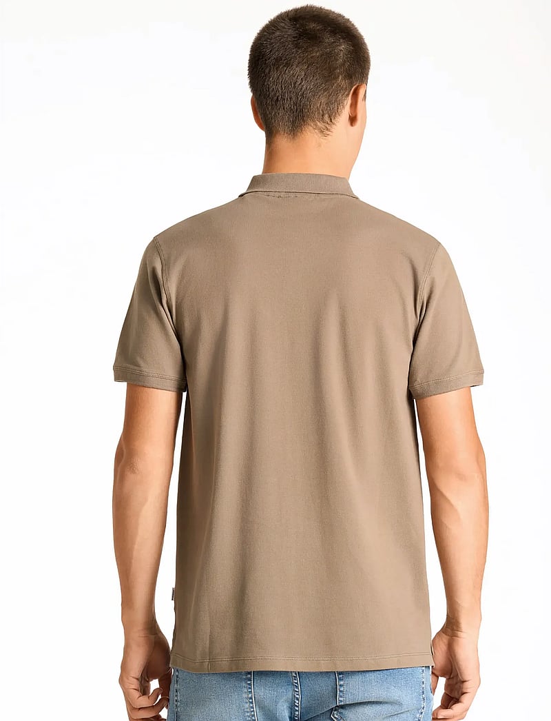 Lindbergh - Polo tee s/s - short-sleeved polos - dk stone - 4