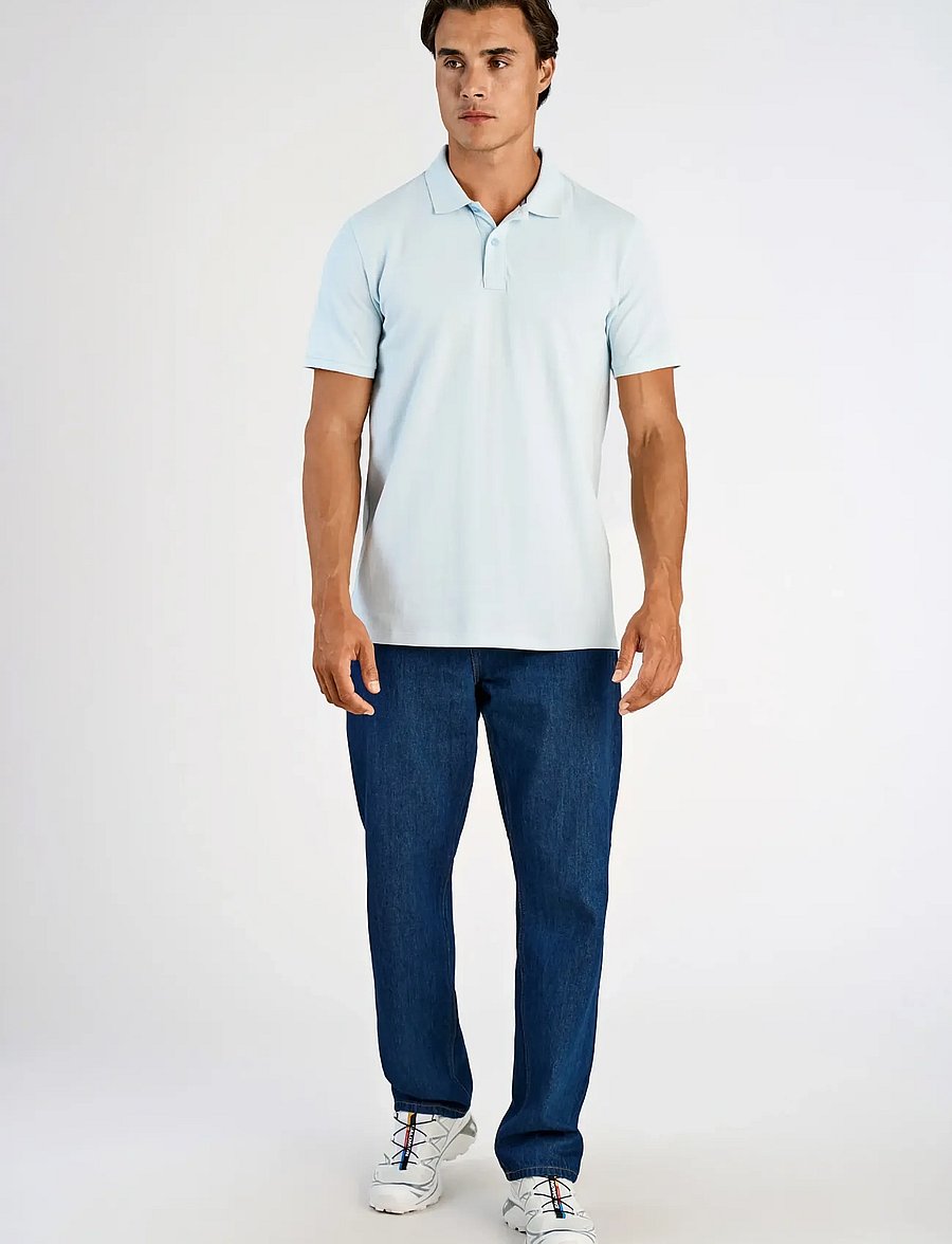 Lindbergh - Polo tee s/s - short-sleeved polos - soft blue - 0