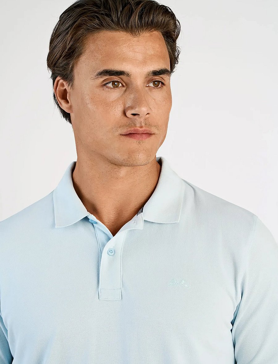 Lindbergh - Polo tee s/s - short-sleeved polos - soft blue - 5