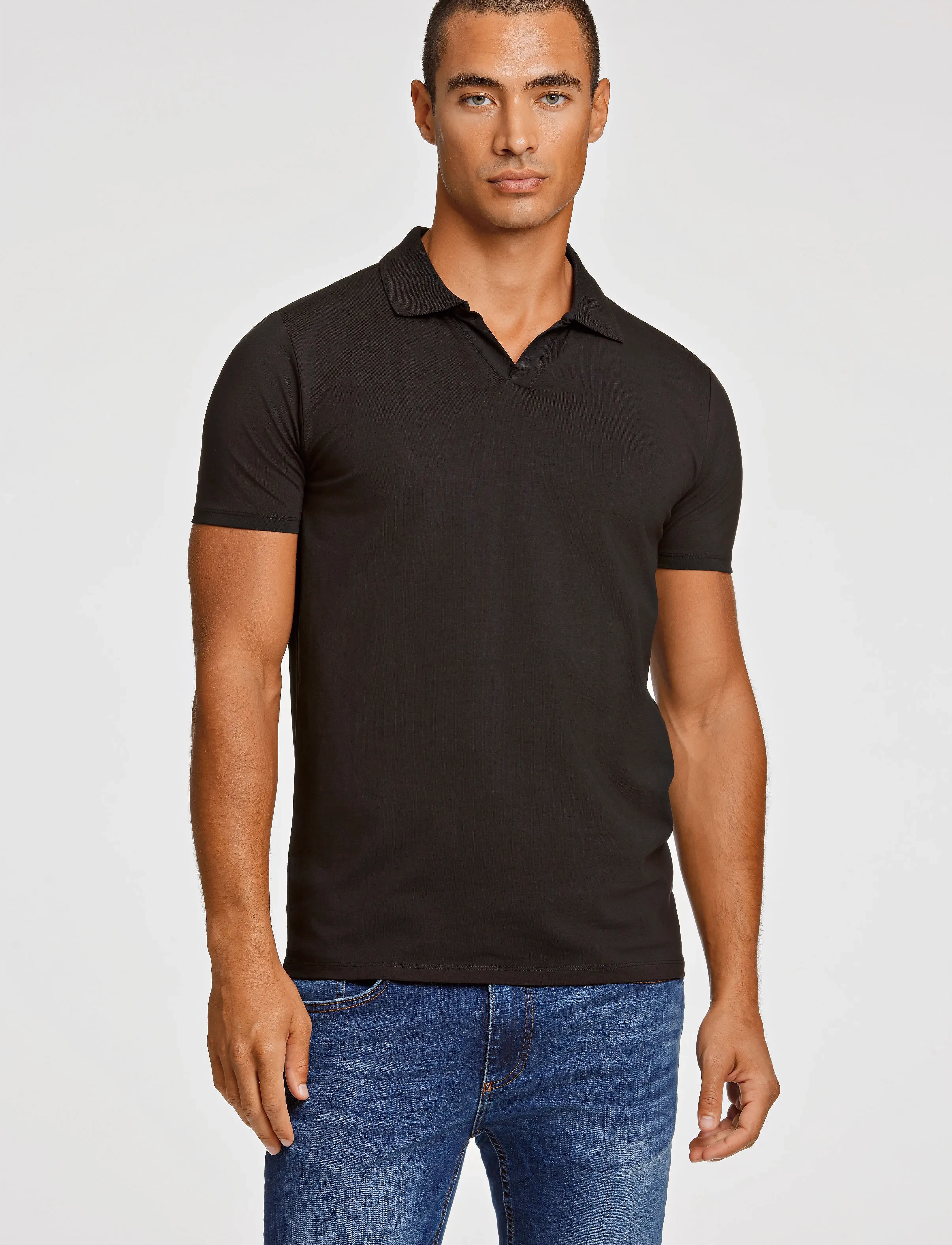 Lindbergh Stretch polo shirt S/S - Clothing - BLACK / black