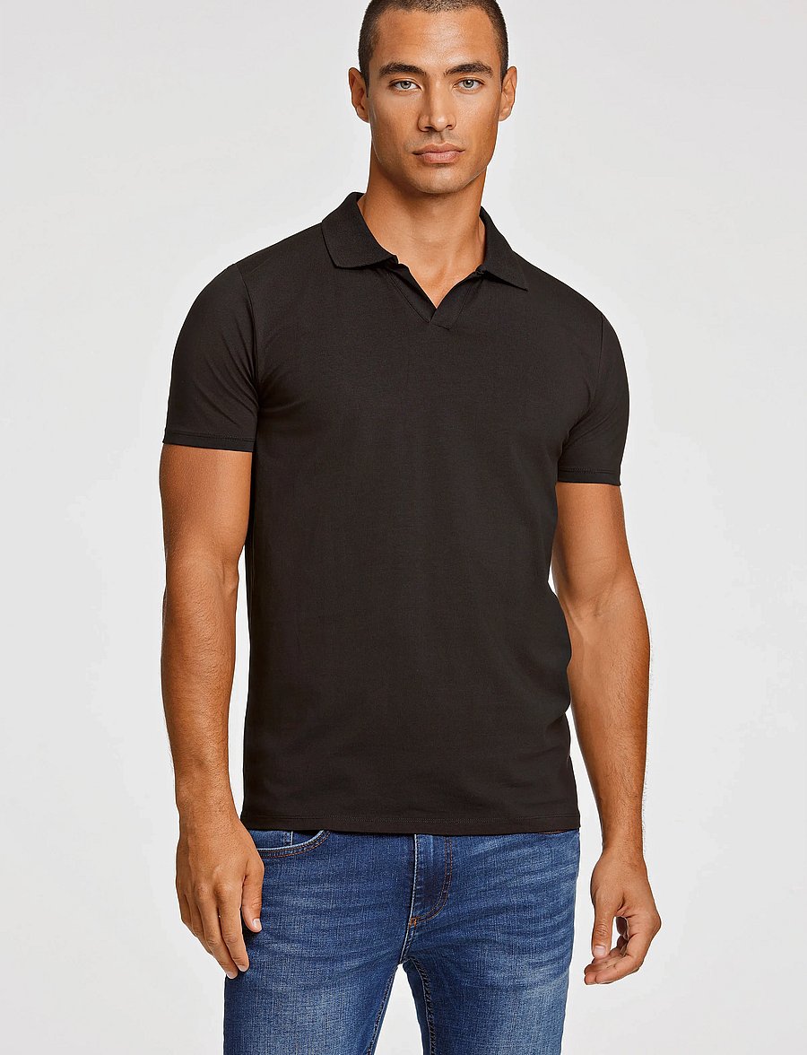 Lindbergh - Stretch polo shirt S/S - kortærmede poloer - black - 0