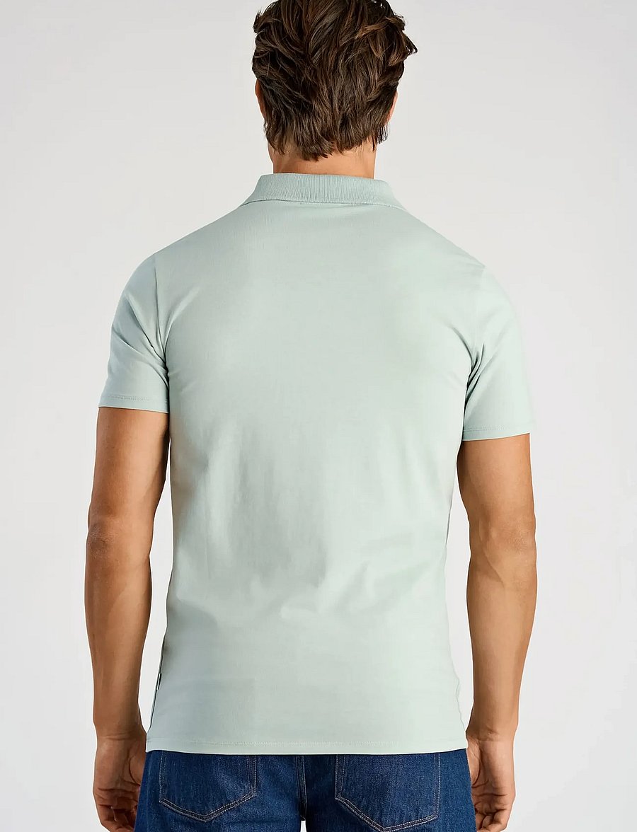 Lindbergh - Stretch polo shirt S/S - kortærmede poloer - dusty aqua - 4