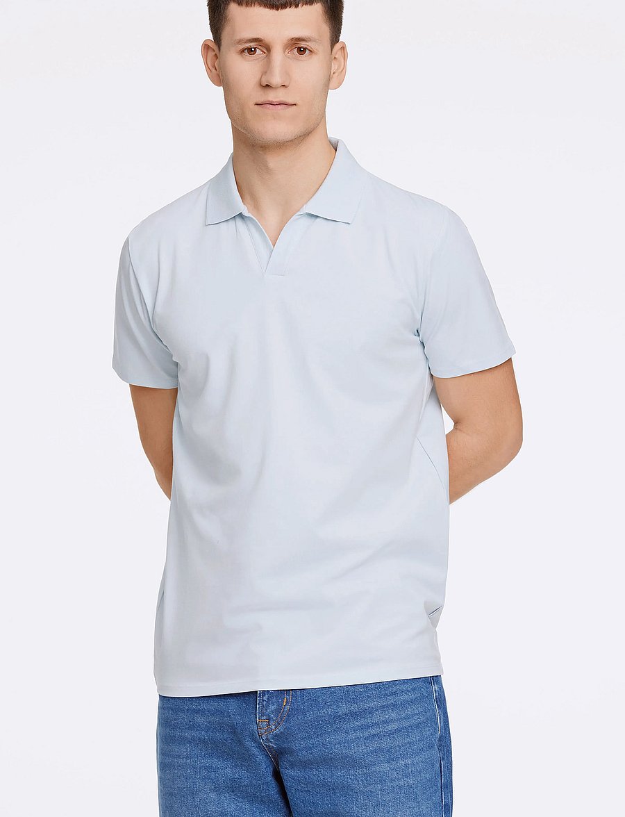 Lindbergh - Stretch polo shirt S/S - kortærmede poloer - pastel blue 125 - 0