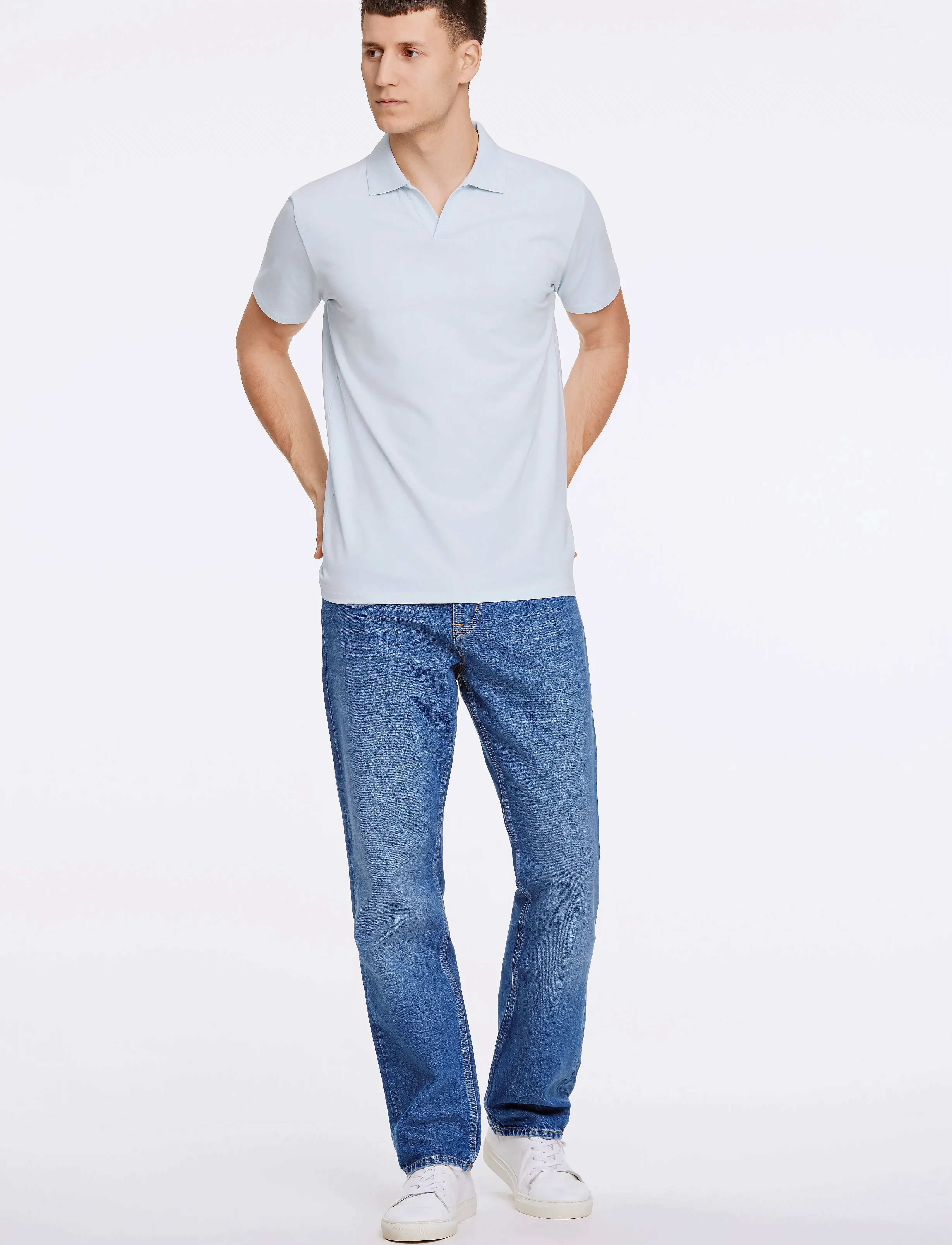 Lindbergh - Stretch polo shirt S/S - kortærmede poloer - pastel blue 125 - 4