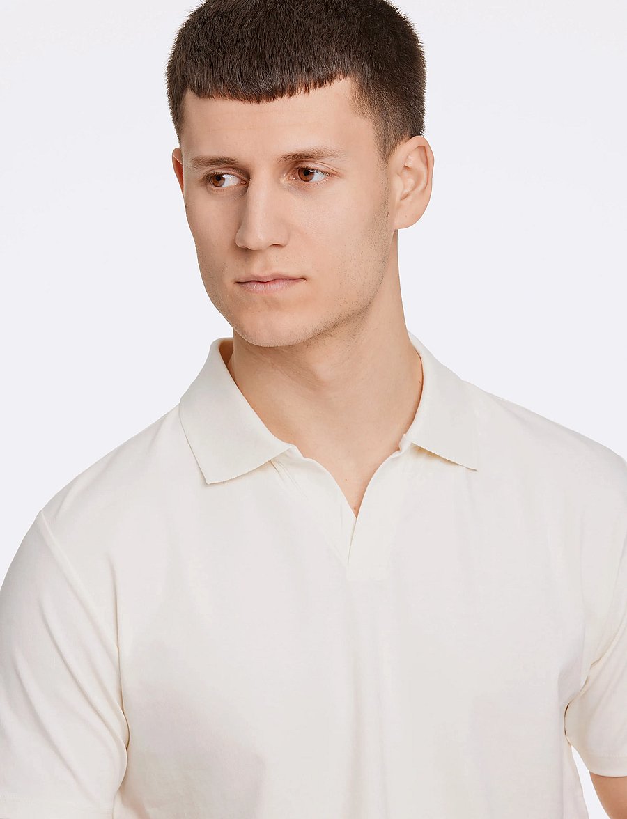 Lindbergh - Stretch polo shirt S/S - kortærmede poloer - pearl white - 5