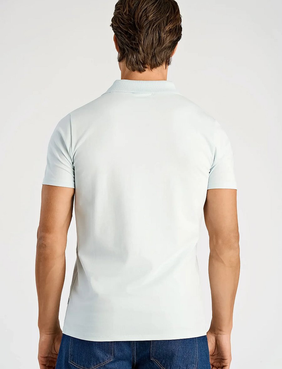 Lindbergh - Stretch polo shirt S/S - kortærmede poloer - soft blue - 4