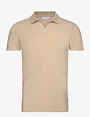 Lindbergh - Stretch polo shirt S/S - mažiausios kainos - stone - 0