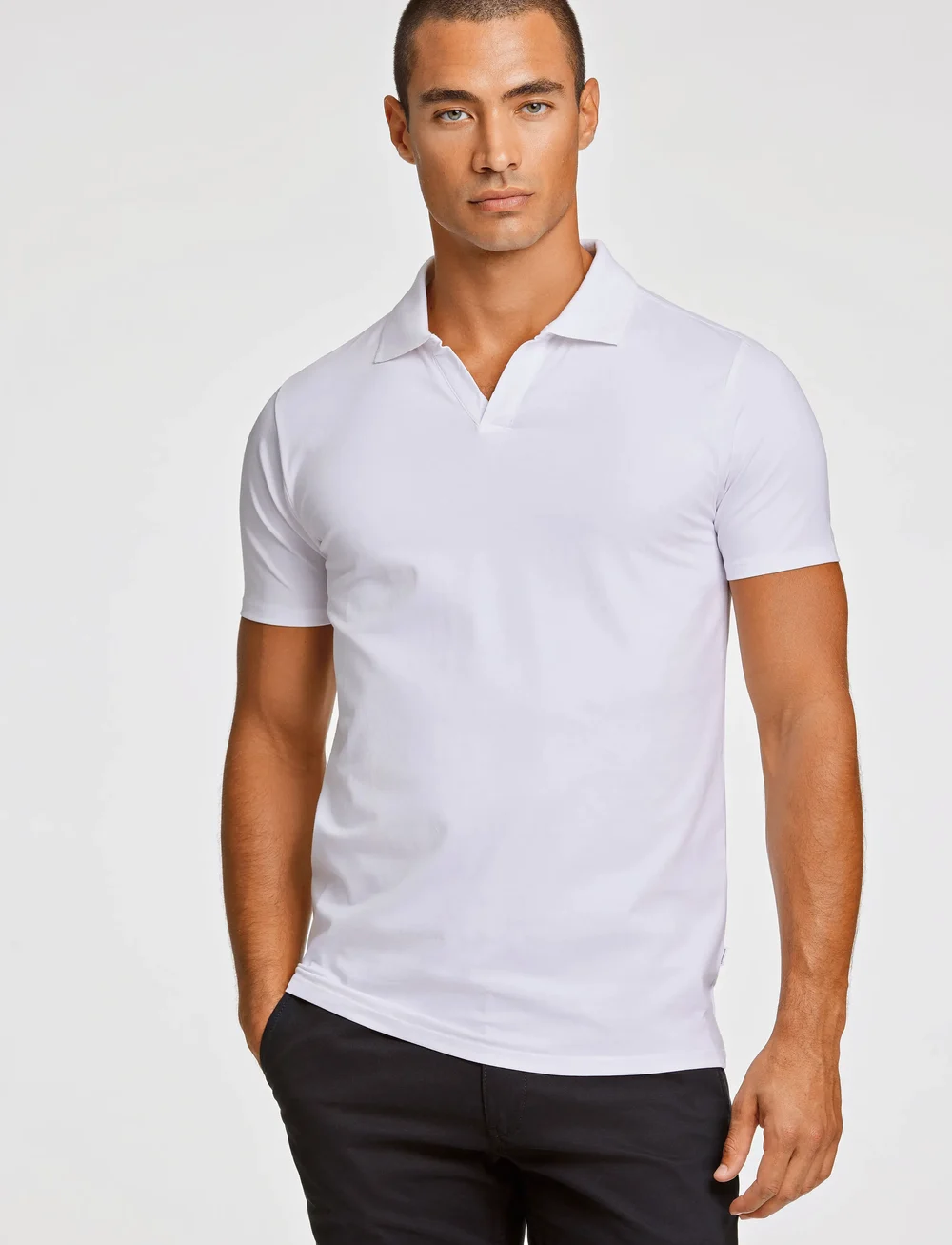 Lindbergh - Stretch polo shirt S/S - short-sleeved polos - white - 0