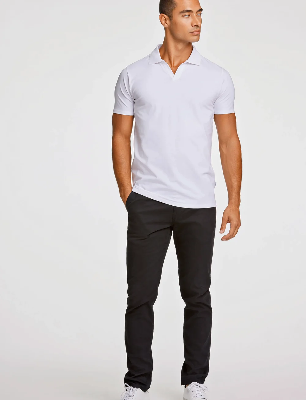 Lindbergh - Stretch polo shirt S/S - short-sleeved polos - white - 4