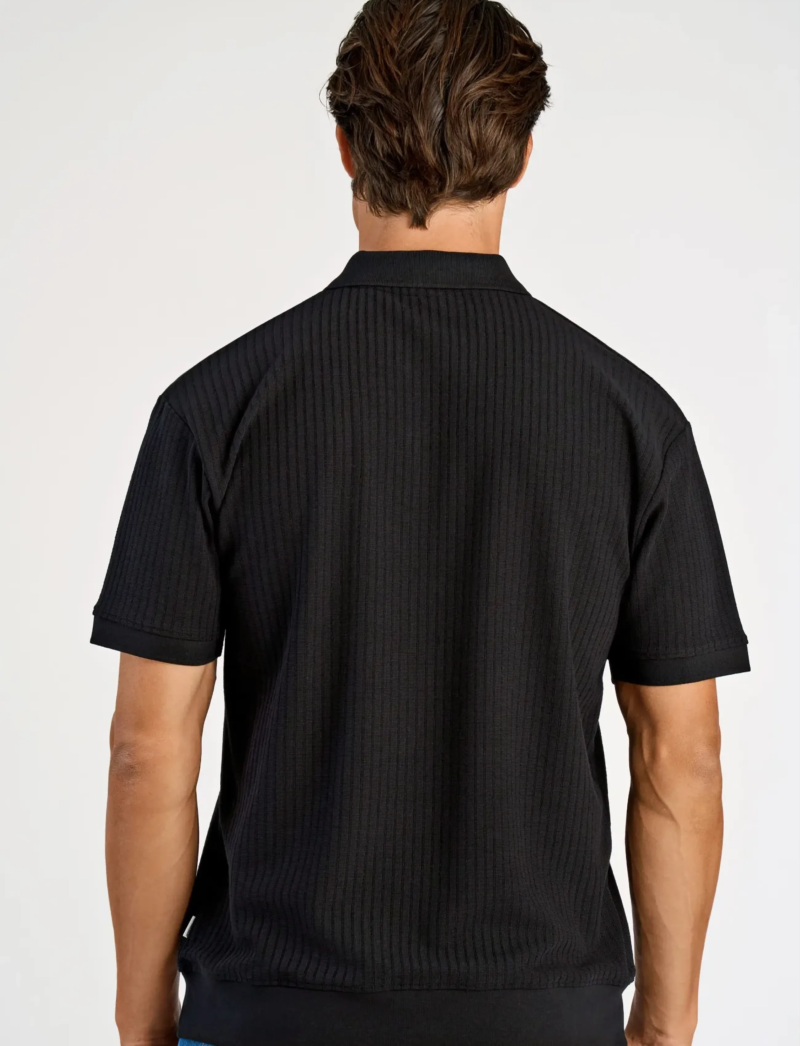 Lindbergh - Oversized jacquard polo S/S - laveste priser - black - 4