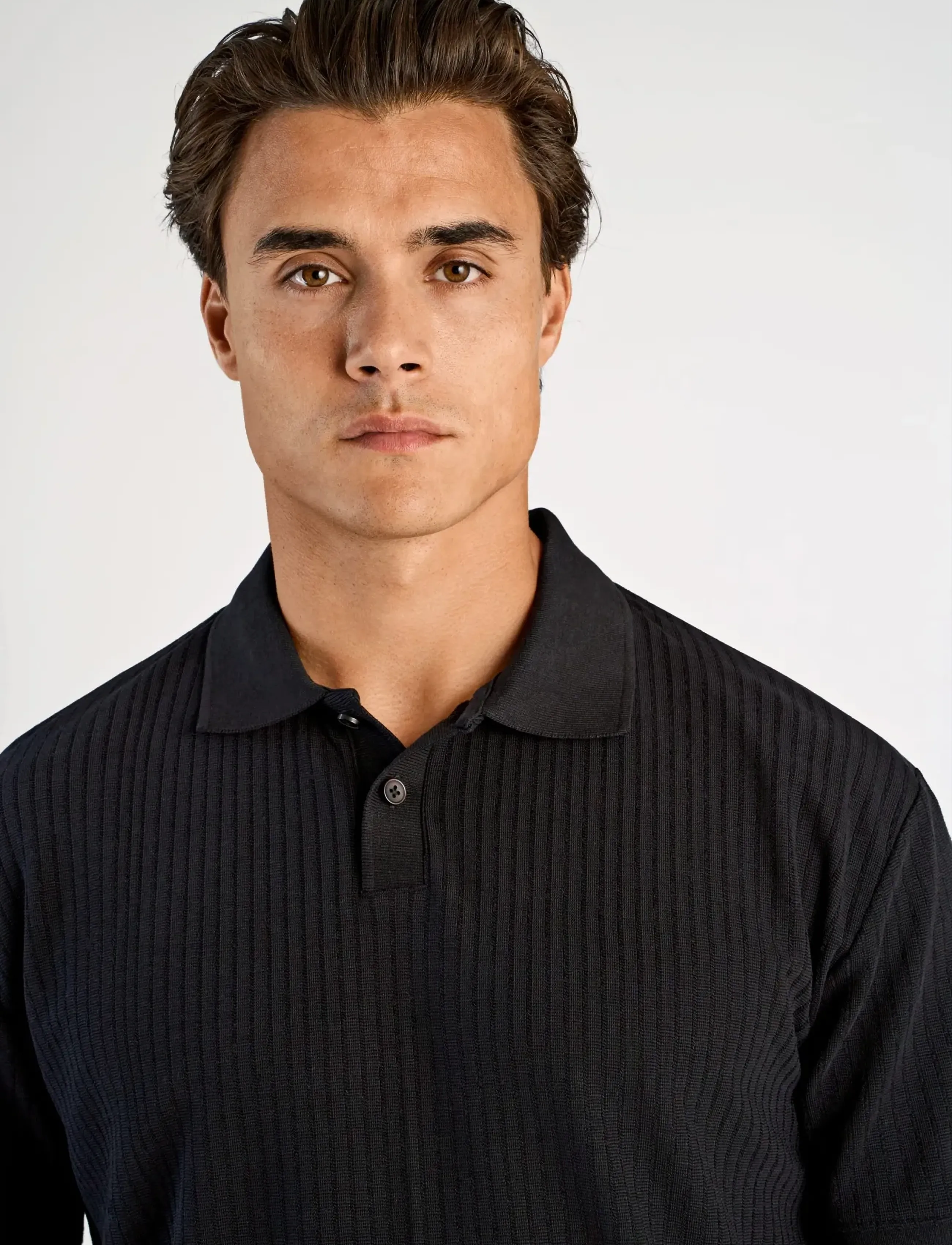Lindbergh - Oversized jacquard polo S/S - laveste priser - black - 5
