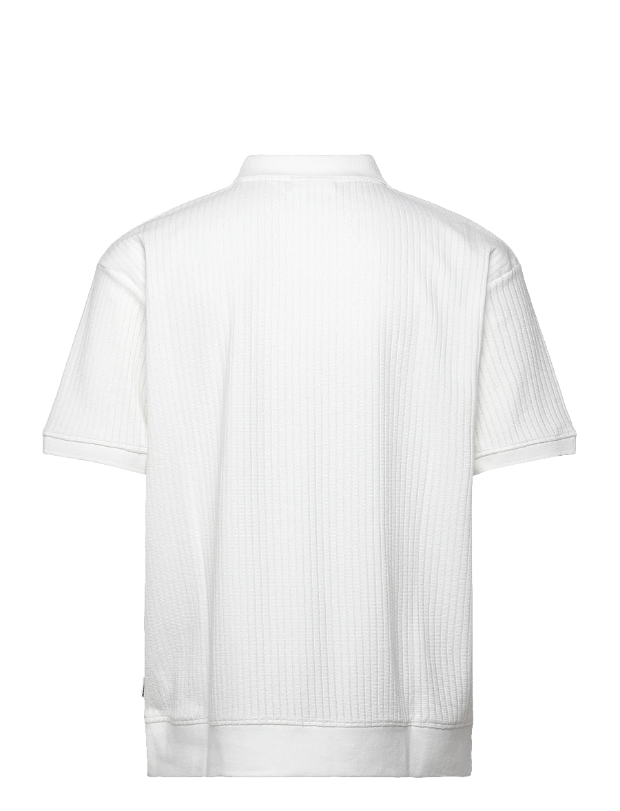 Lindbergh - Oversized jacquard polo S/S - kortärmade pikéer - off white - 2