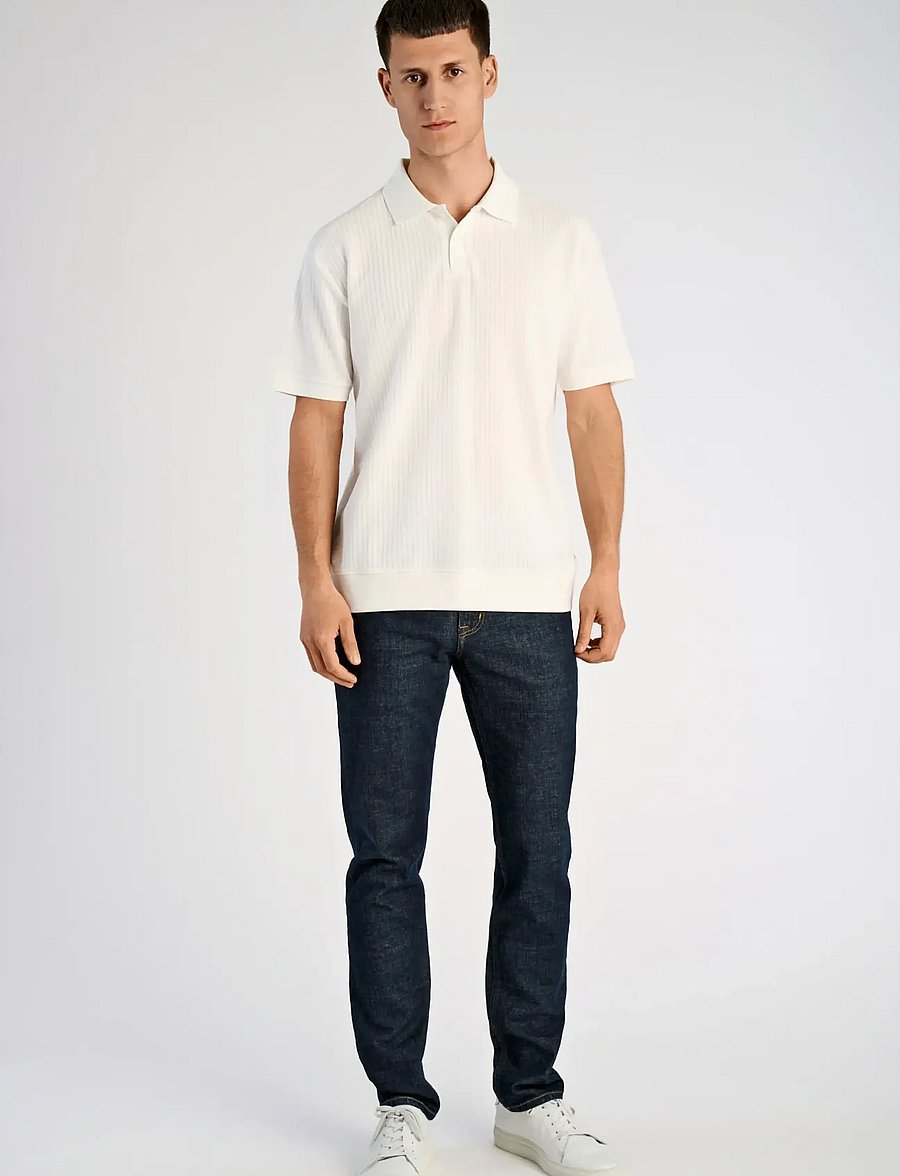 Lindbergh - Oversized jacquard polo S/S - kortärmade pikéer - off white - 0