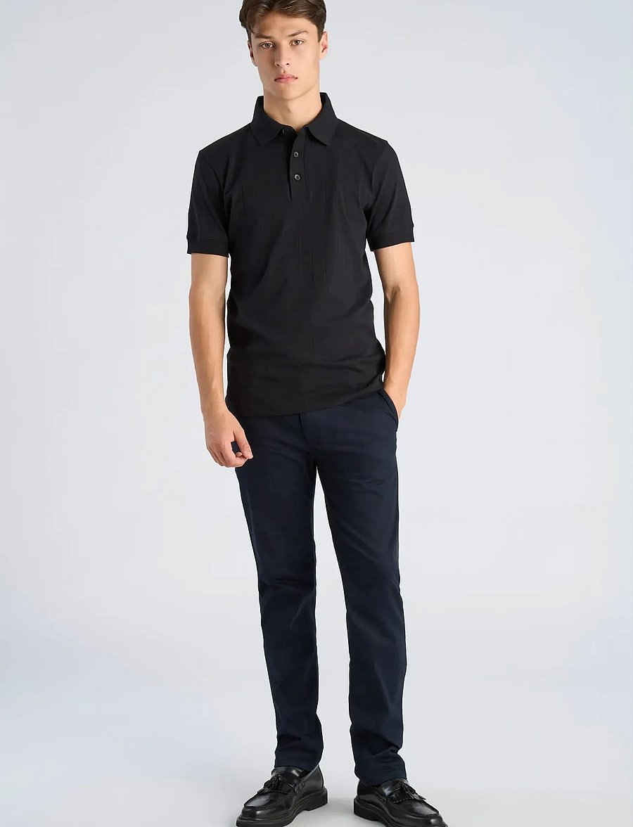 Lindbergh - Needle drop polo S/S - kurzärmelig - dusty black - 0