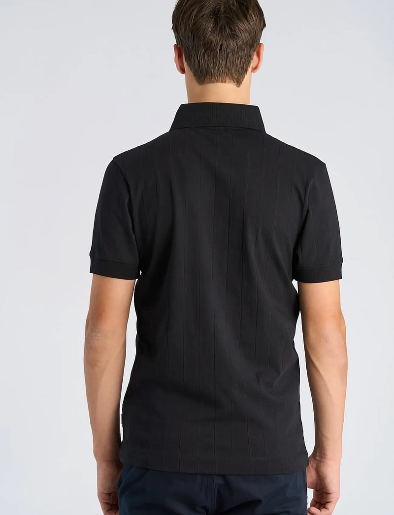 Lindbergh - Needle drop polo S/S - kortærmede poloer - dusty black - 4