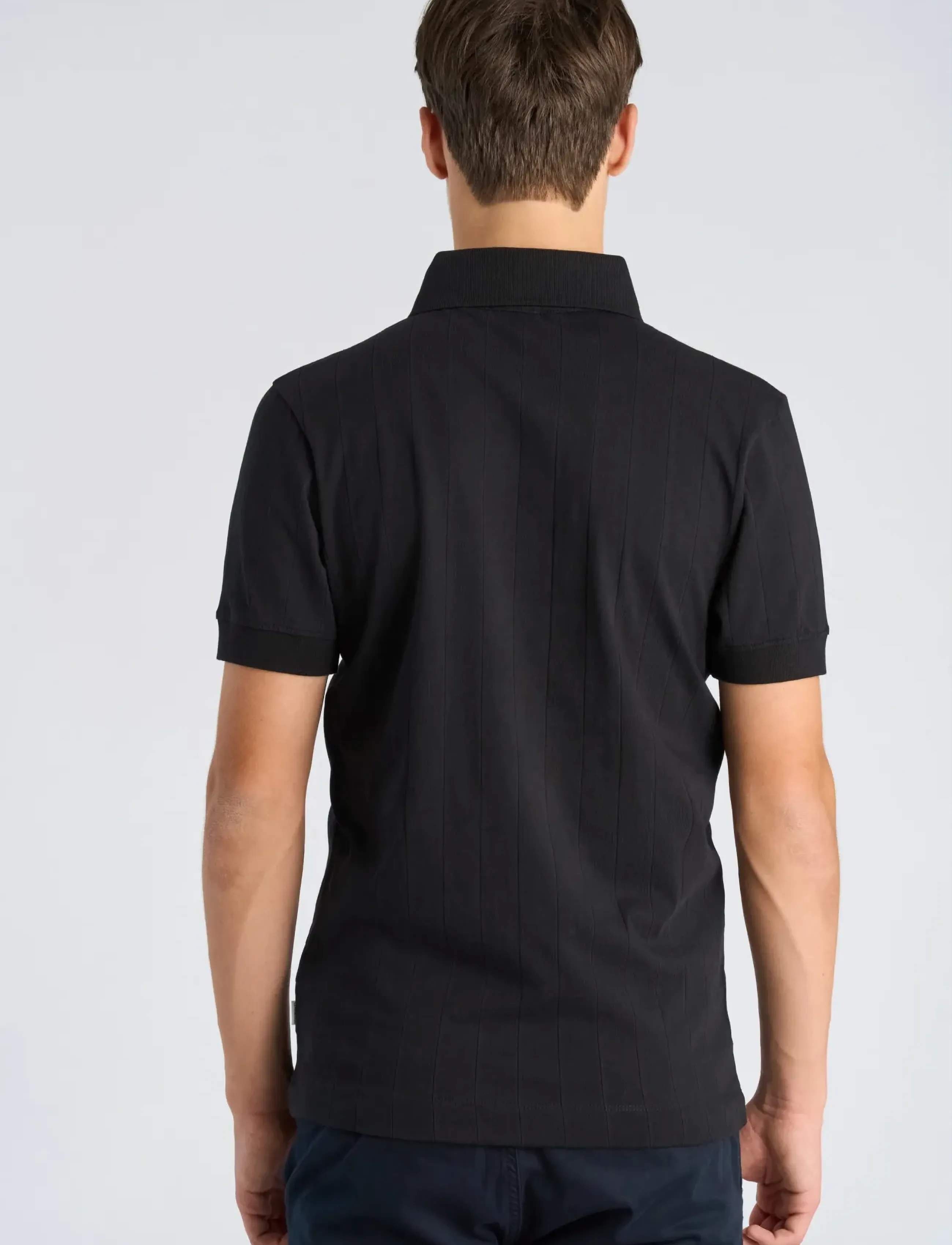Lindbergh - Needle drop polo S/S - kortärmade pikéer - dusty black - 4