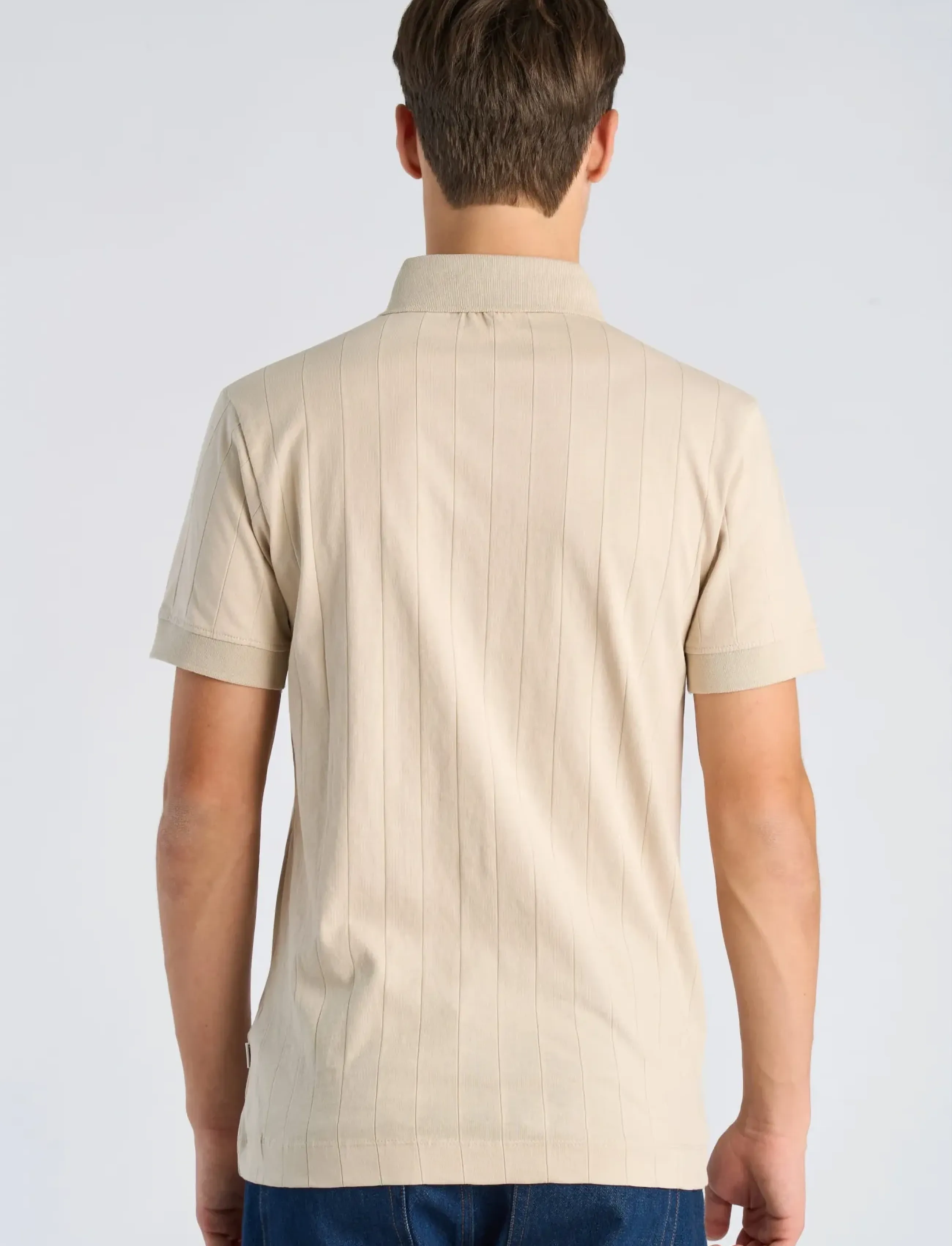 Lindbergh - Needle drop polo S/S - kurzärmelig - lt stone grey - 4
