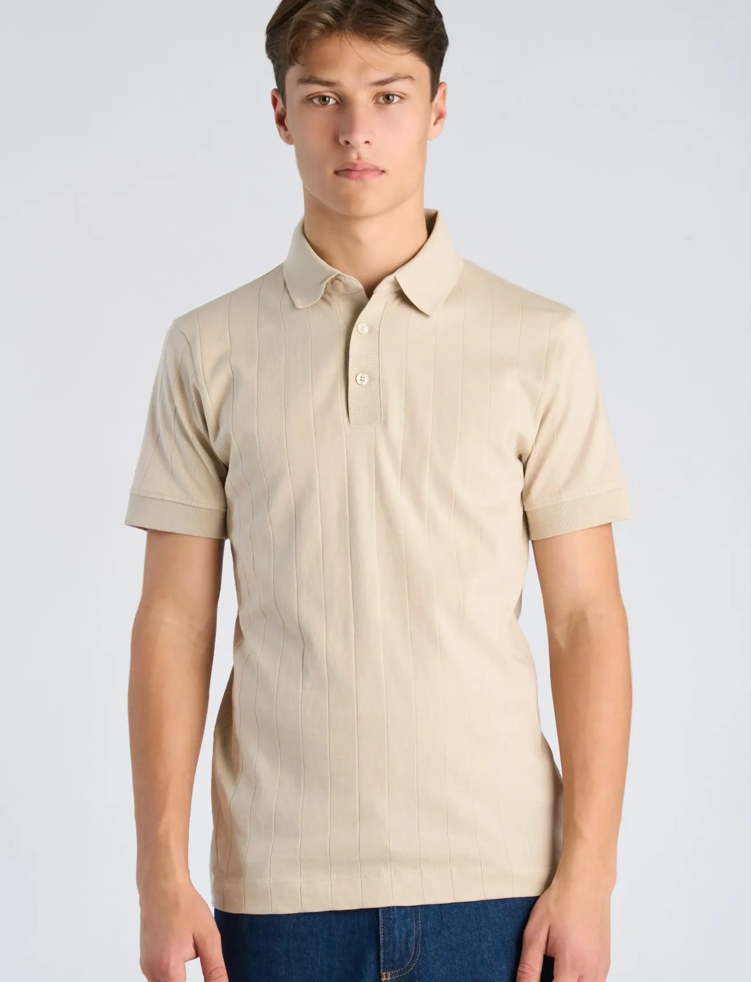 Lindbergh - Needle drop polo S/S - kortärmade pikéer - lt stone grey - 3