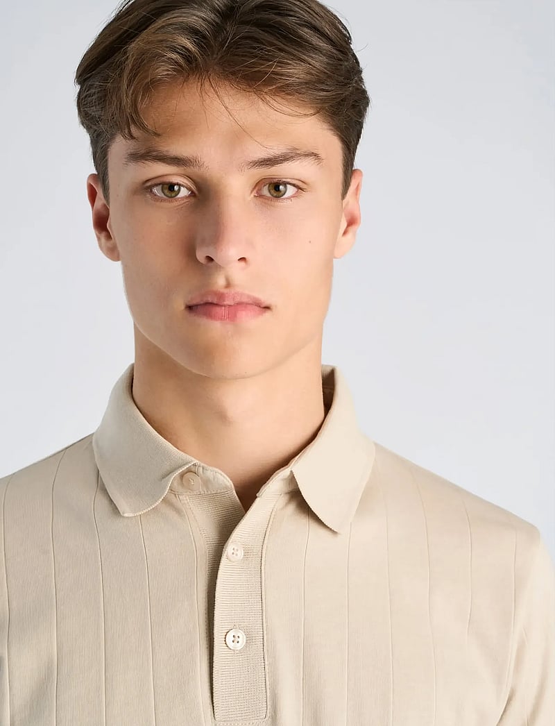 Lindbergh - Needle drop polo S/S - lühikeste varrukatega polod - lt stone grey - 5