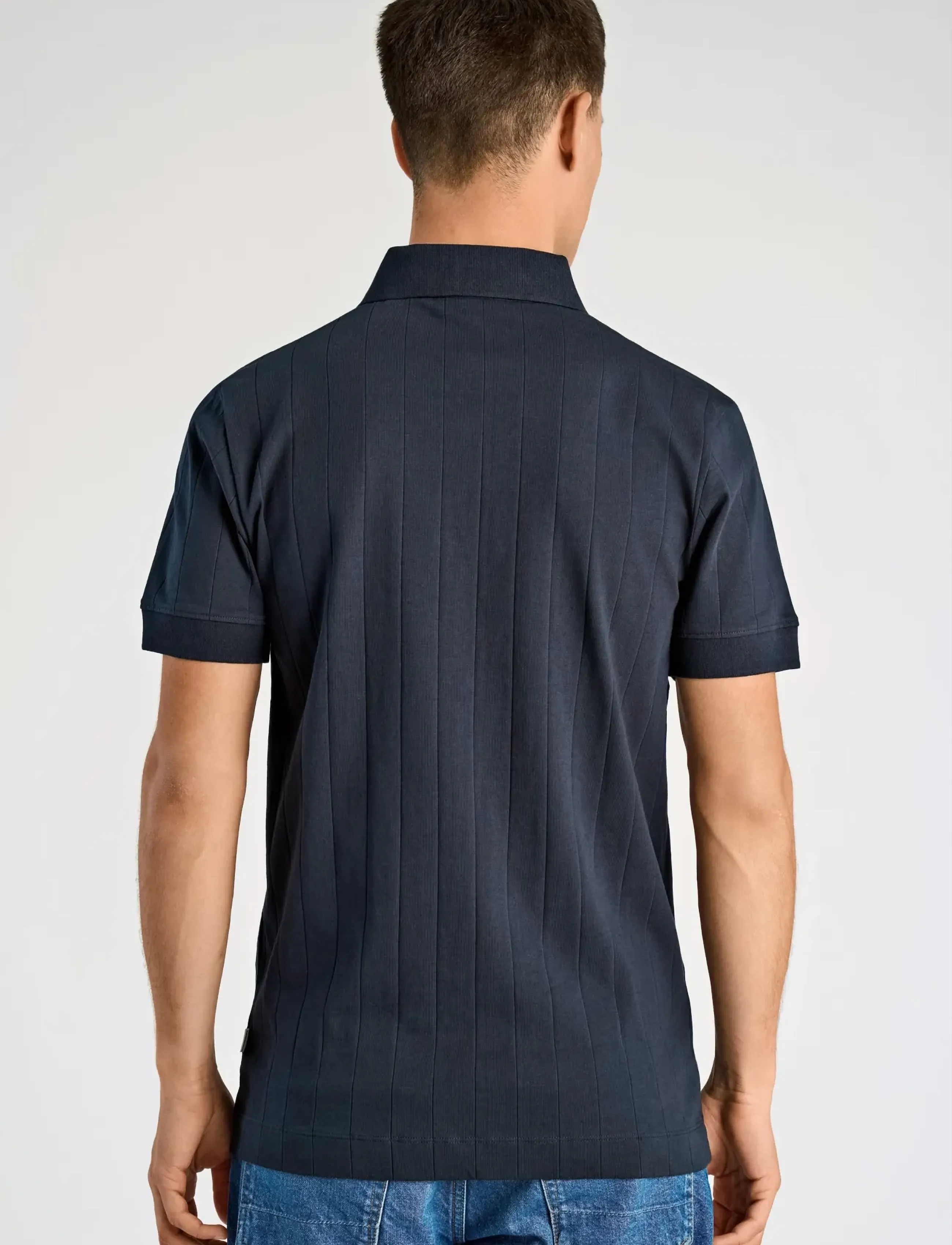 Lindbergh - Needle drop polo S/S - kortærmede poloer - navy - 4