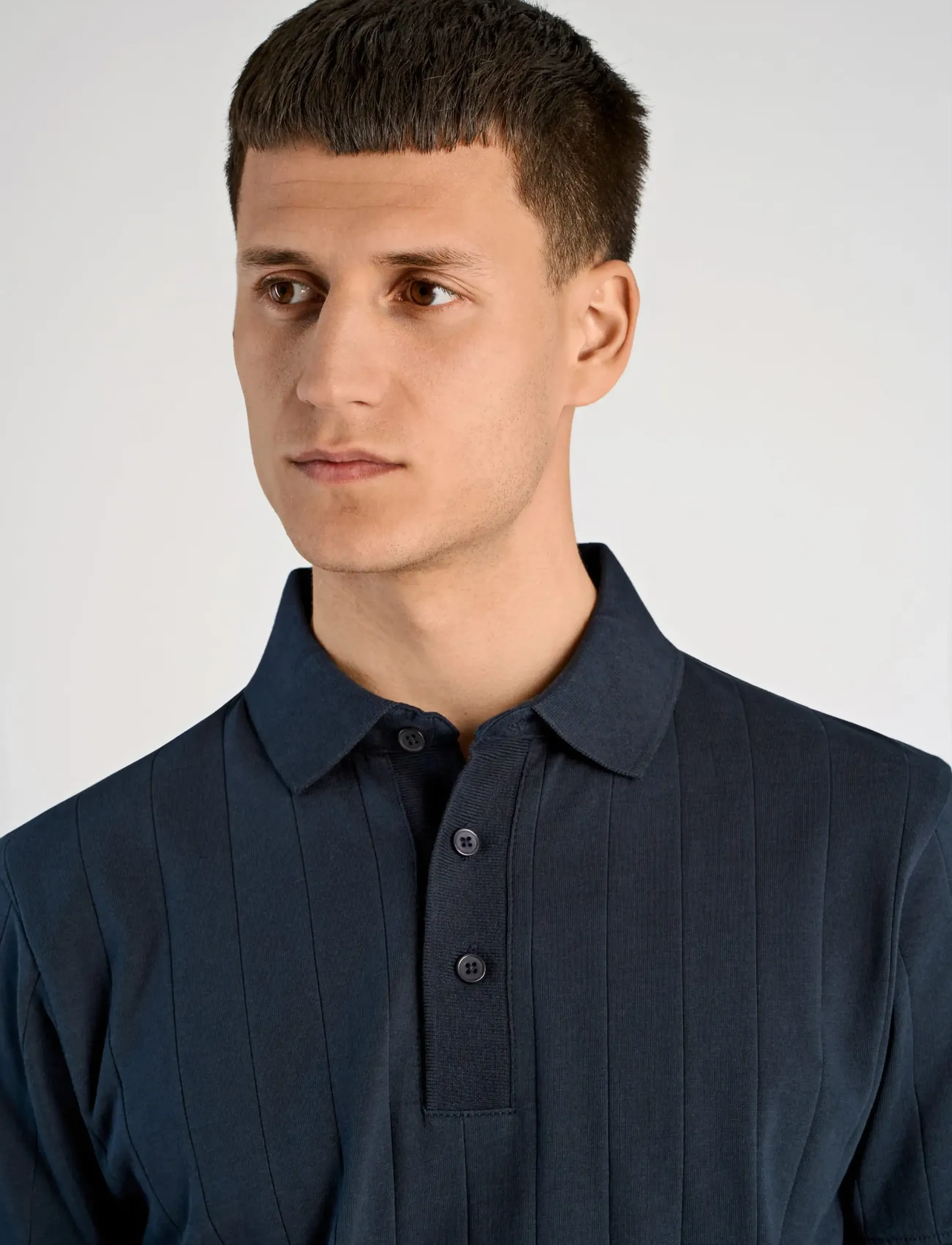 Lindbergh - Needle drop polo S/S - short-sleeved polos - navy - 5