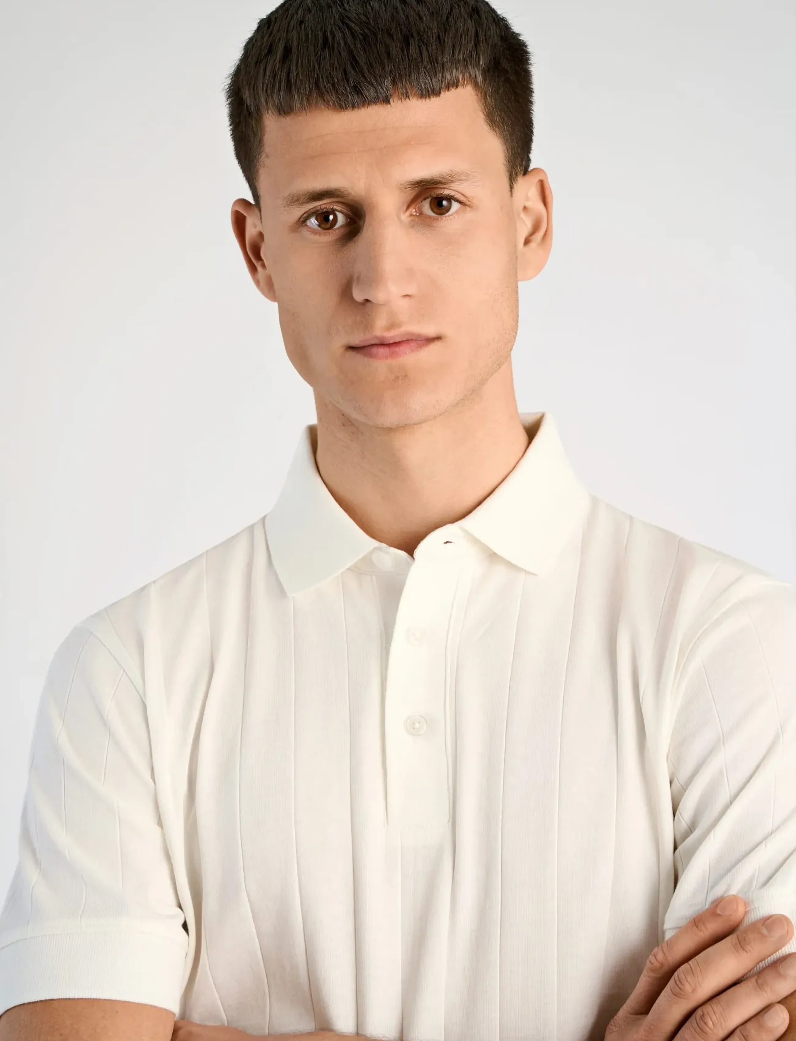 Lindbergh - Needle drop polo S/S - short-sleeved polos - off white - 5