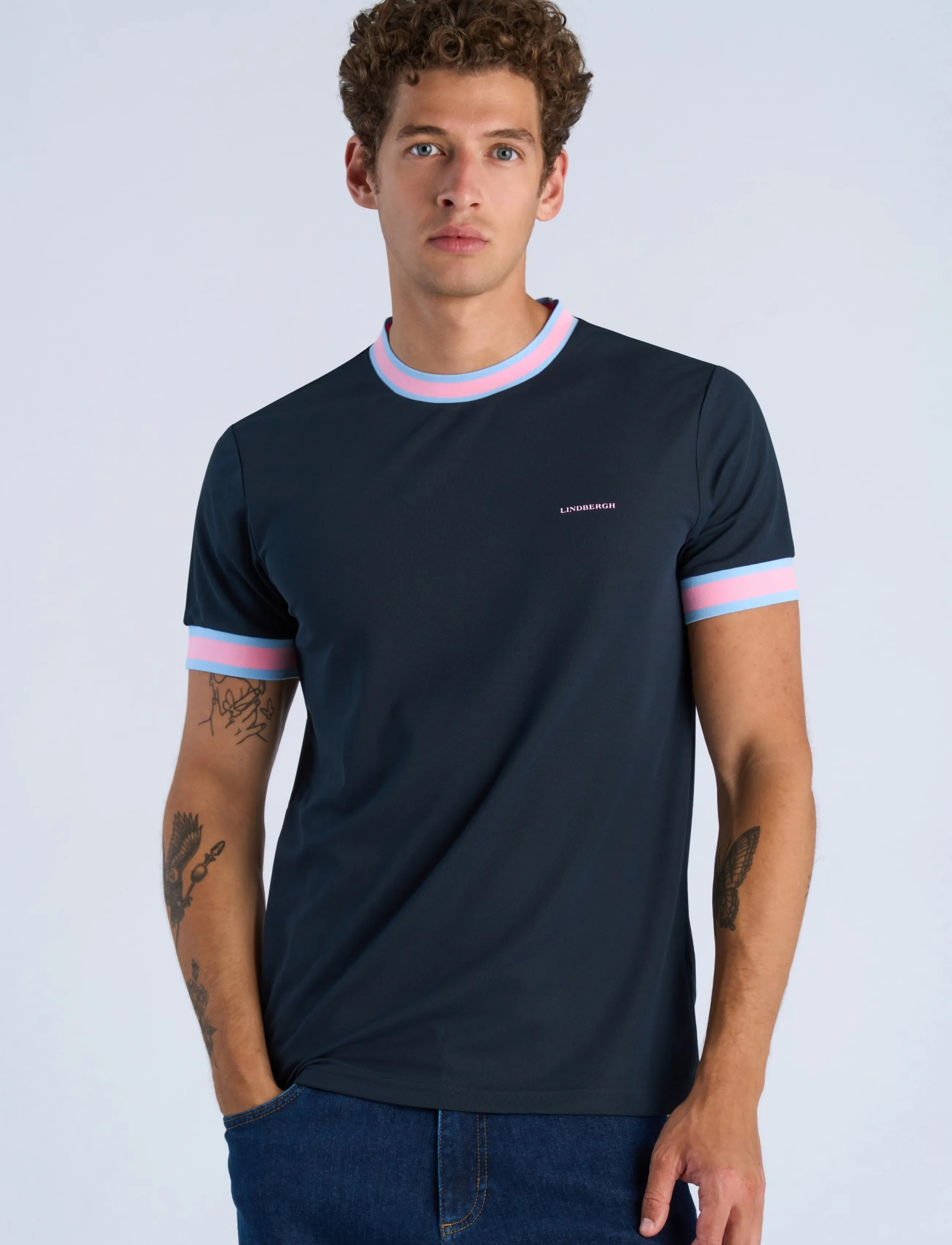 Lindbergh - Functional S/S tee - t-shirts - navy - 3