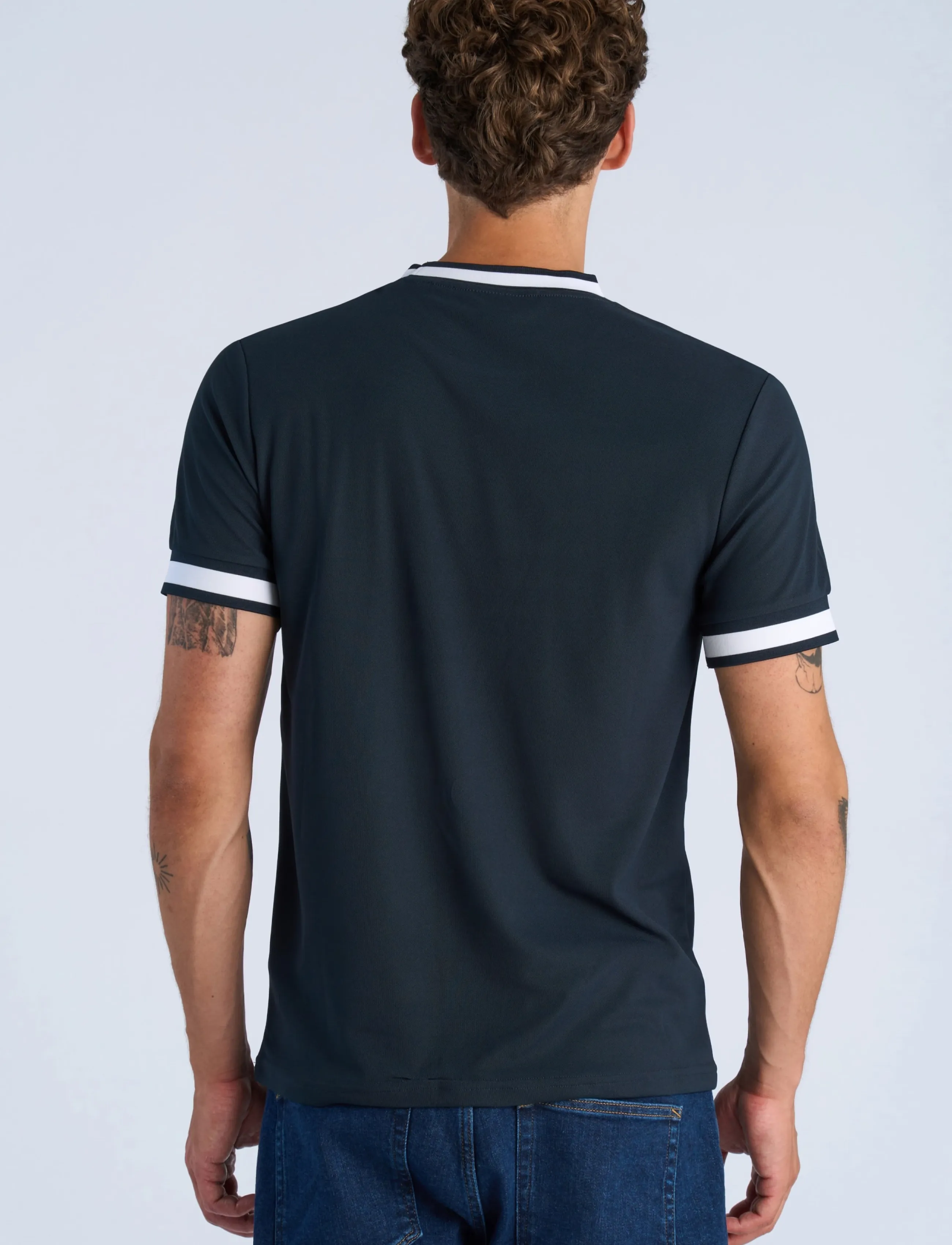 Lindbergh - Functional S/S tee - t-shirts - navy white - 4