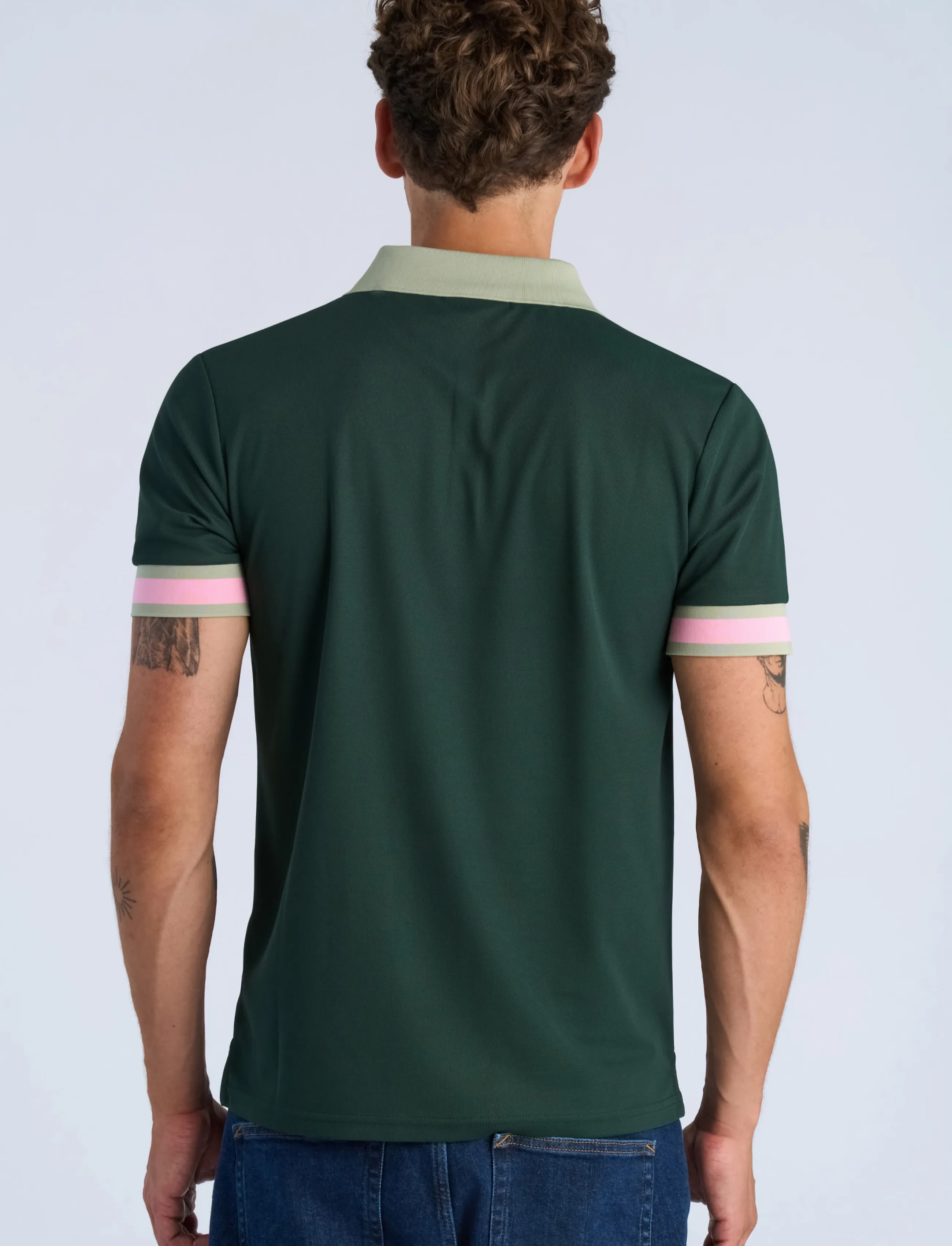 Lindbergh - Functional polo pique S/S - short-sleeved polos - army - 4