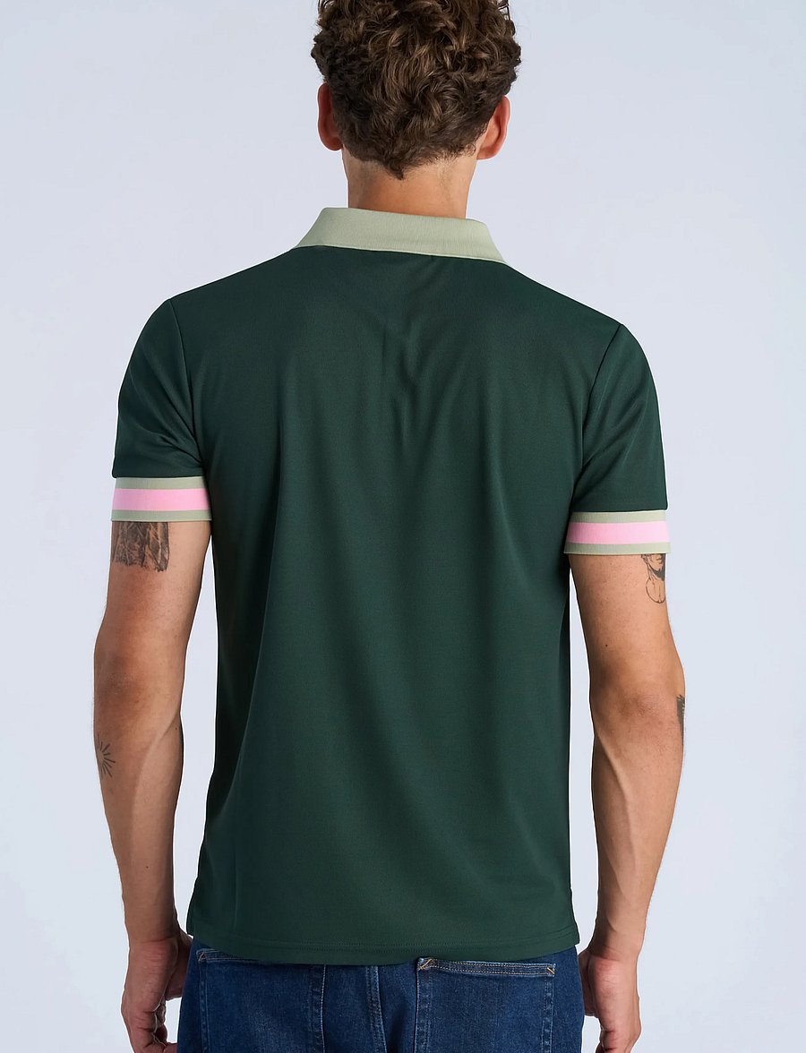 Lindbergh - Functional polo pique S/S - short-sleeved polos - army - 4