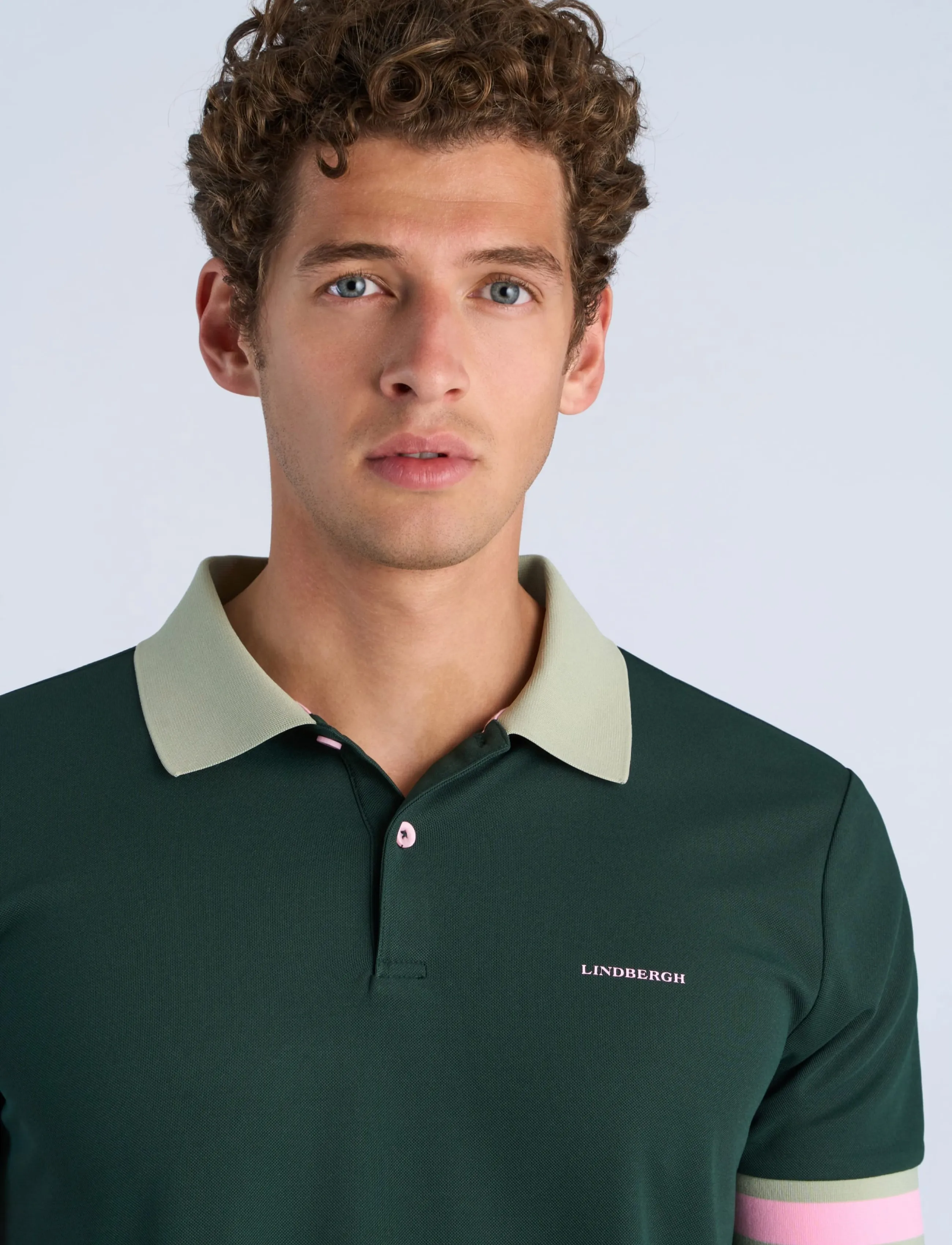 Lindbergh - Functional polo pique S/S - short-sleeved polos - army - 5
