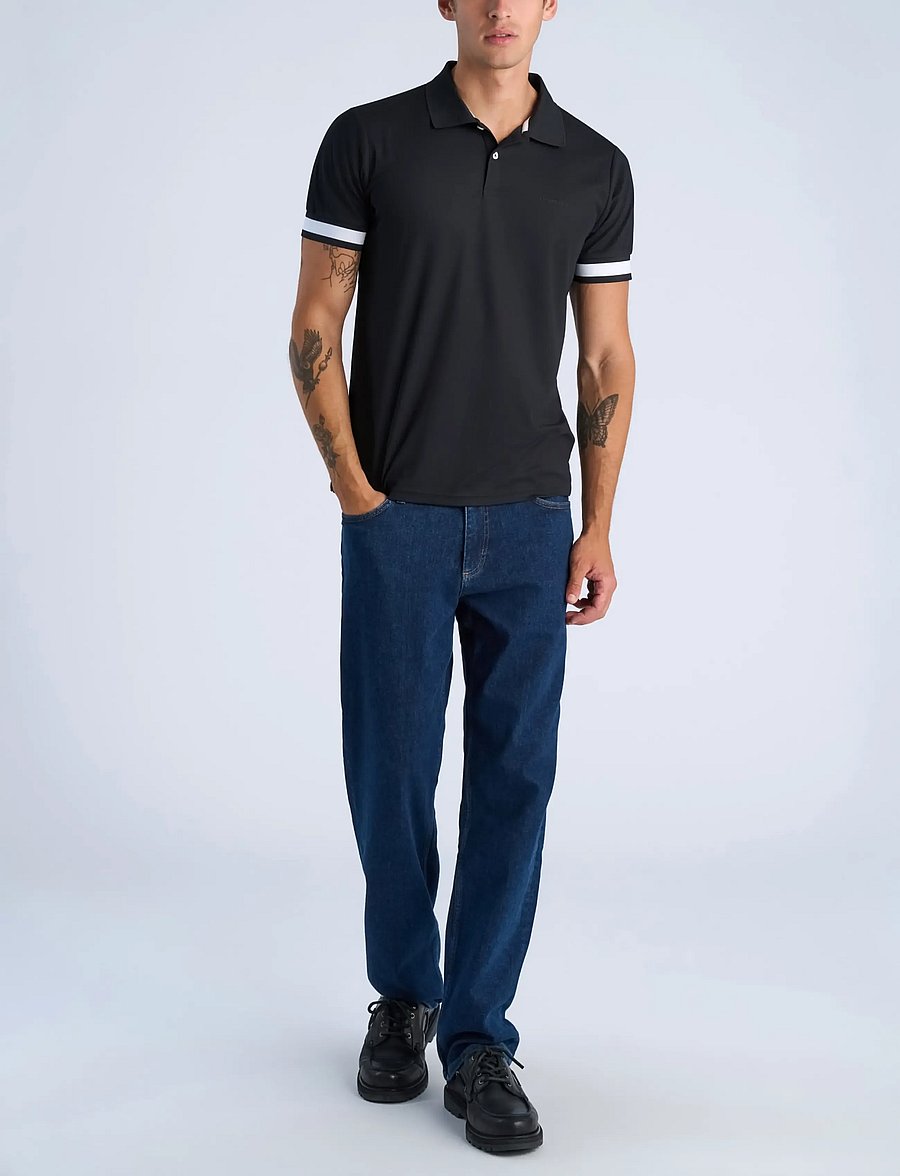 Lindbergh - Functional polo pique S/S - lühikeste varrukatega polod - black - 0