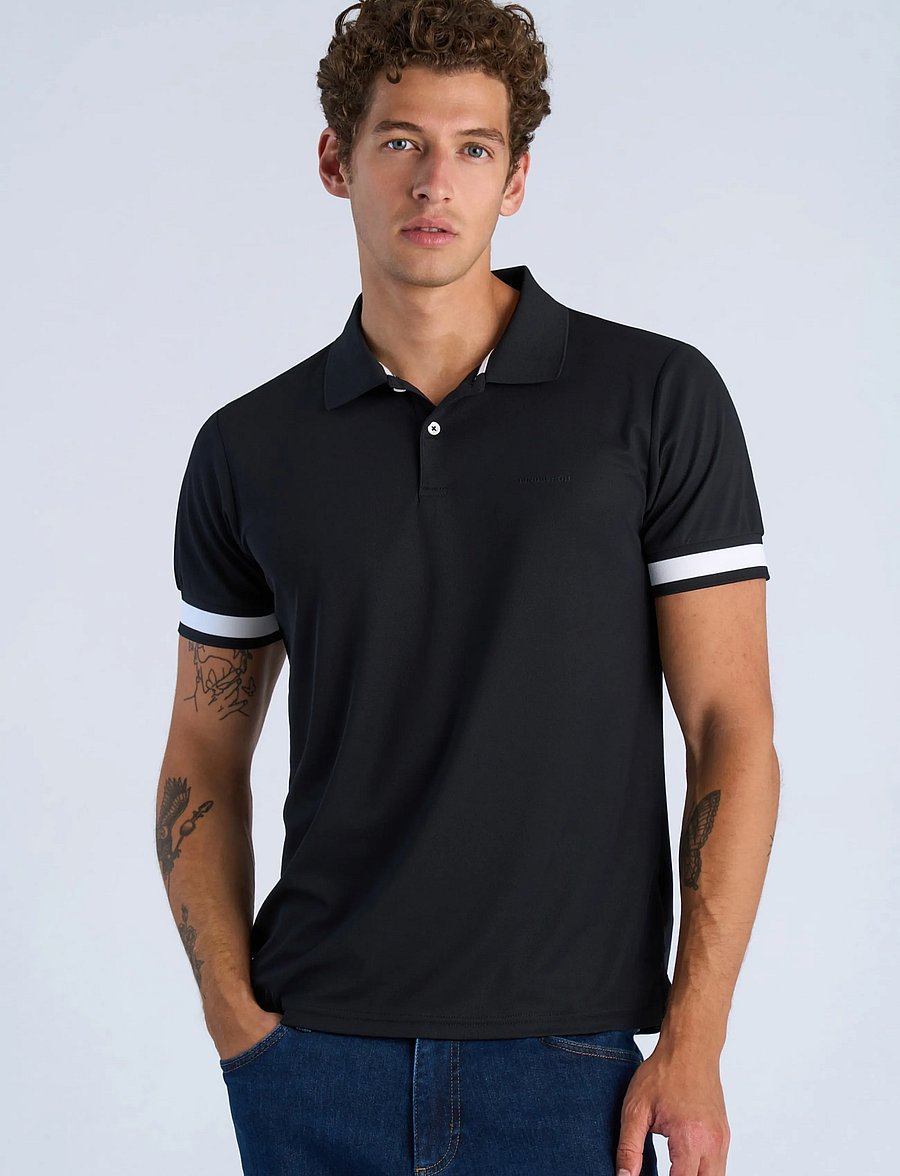 Lindbergh - Functional polo pique S/S - lühikeste varrukatega polod - black - 3