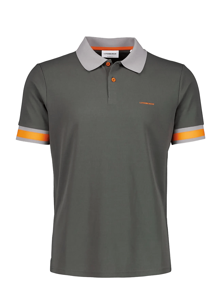 Lindbergh - Functional polo pique S/S - short-sleeved polos - charcoal - 1