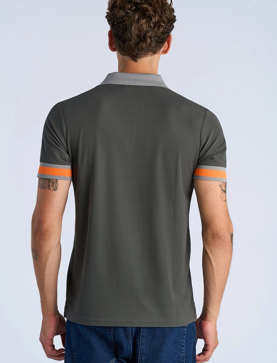 Lindbergh - Functional polo pique S/S - short-sleeved polos - charcoal - 4