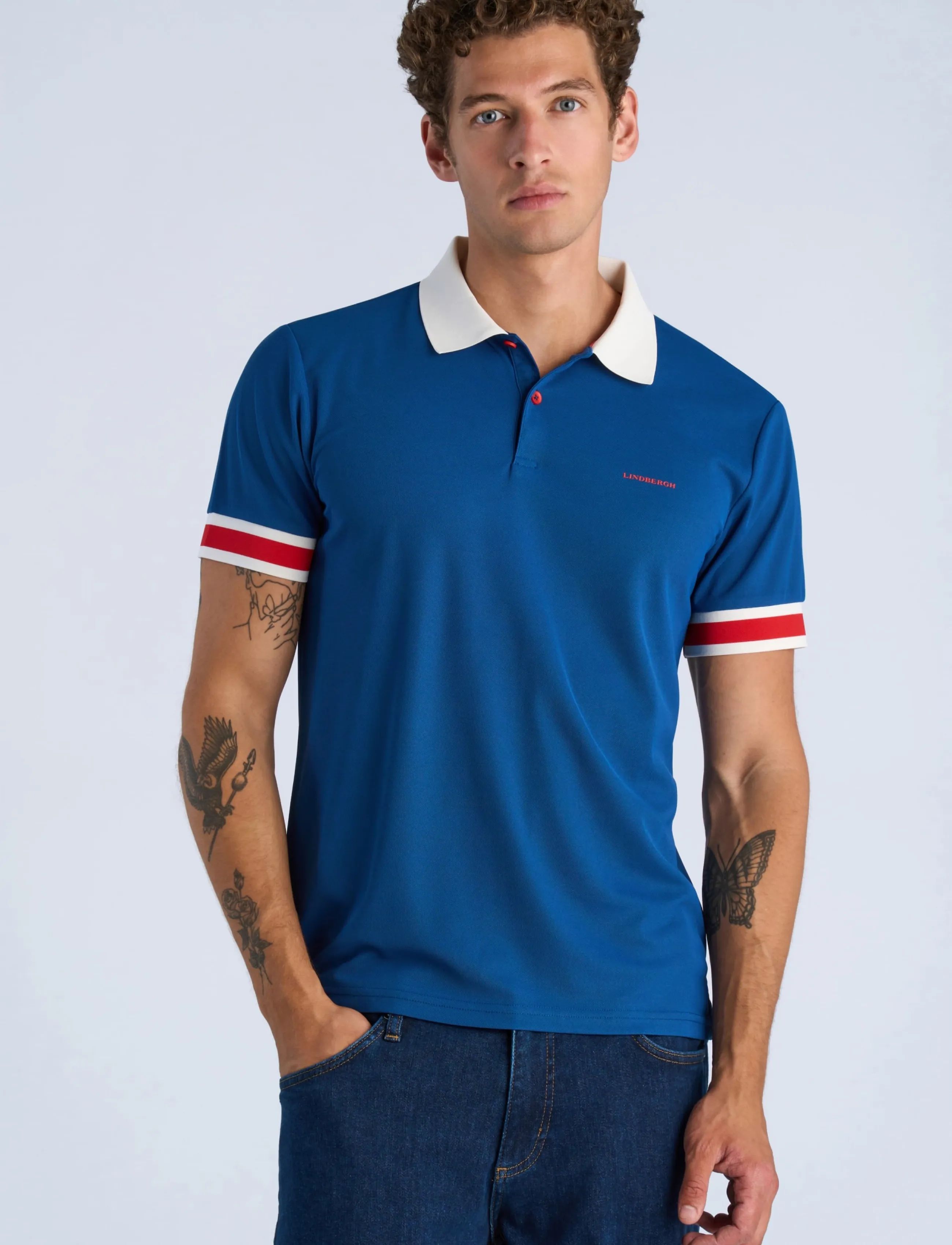Lindbergh - Functional polo pique S/S - kurzärmelig - cobolt - 3