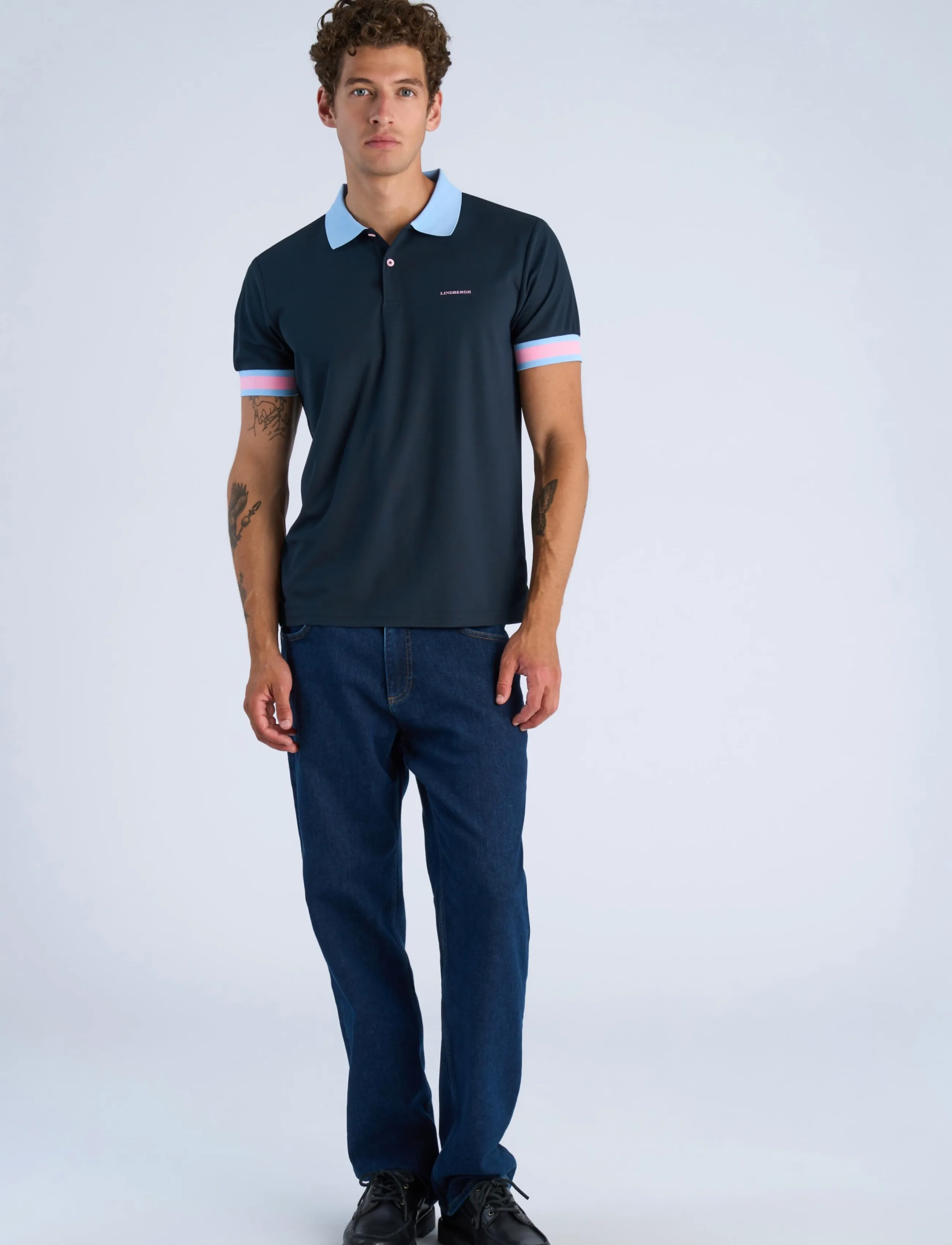 Lindbergh - Functional polo pique S/S - kortärmade pikéer - navy - 0