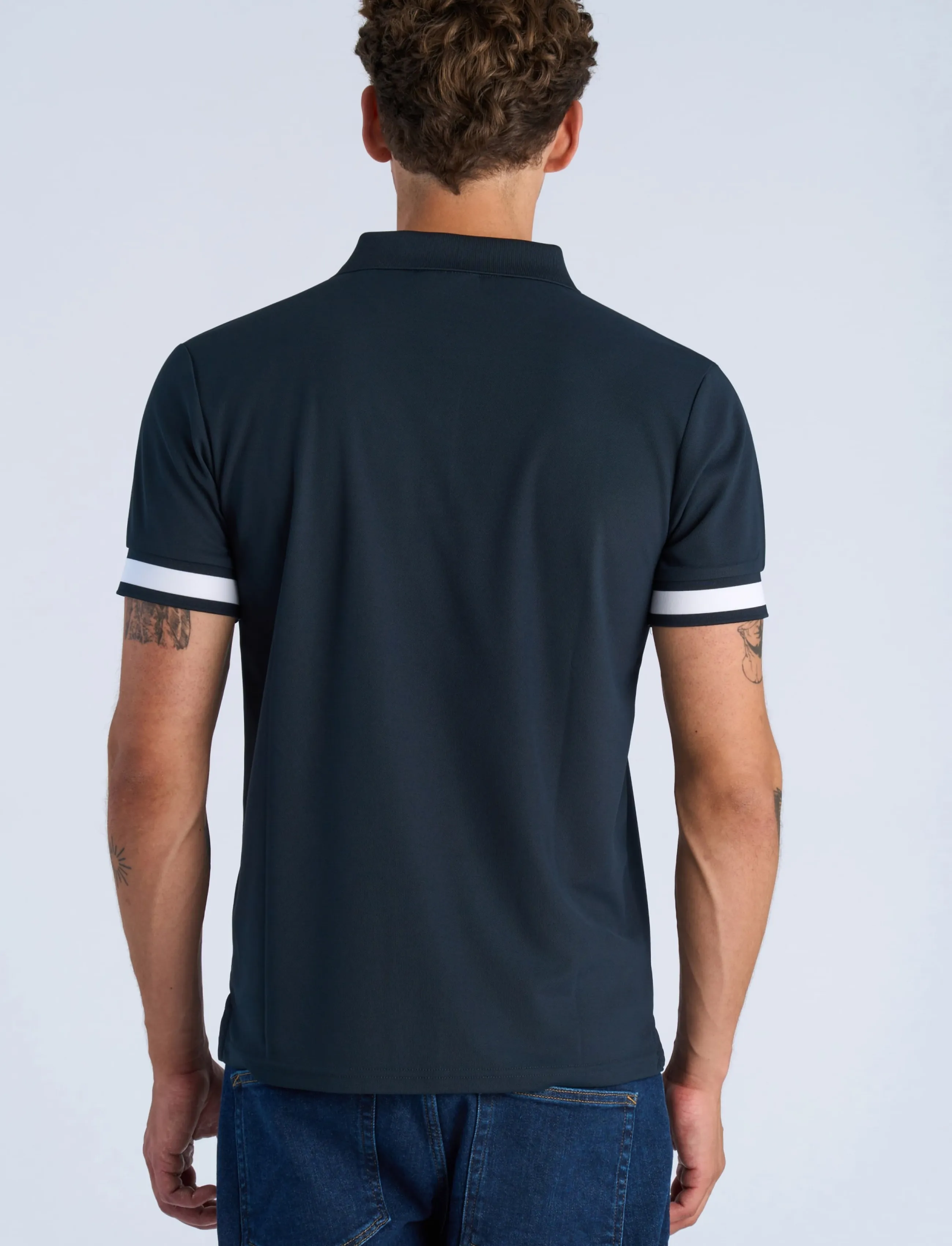Lindbergh - Functional polo pique S/S - kurzärmelig - navy white - 4