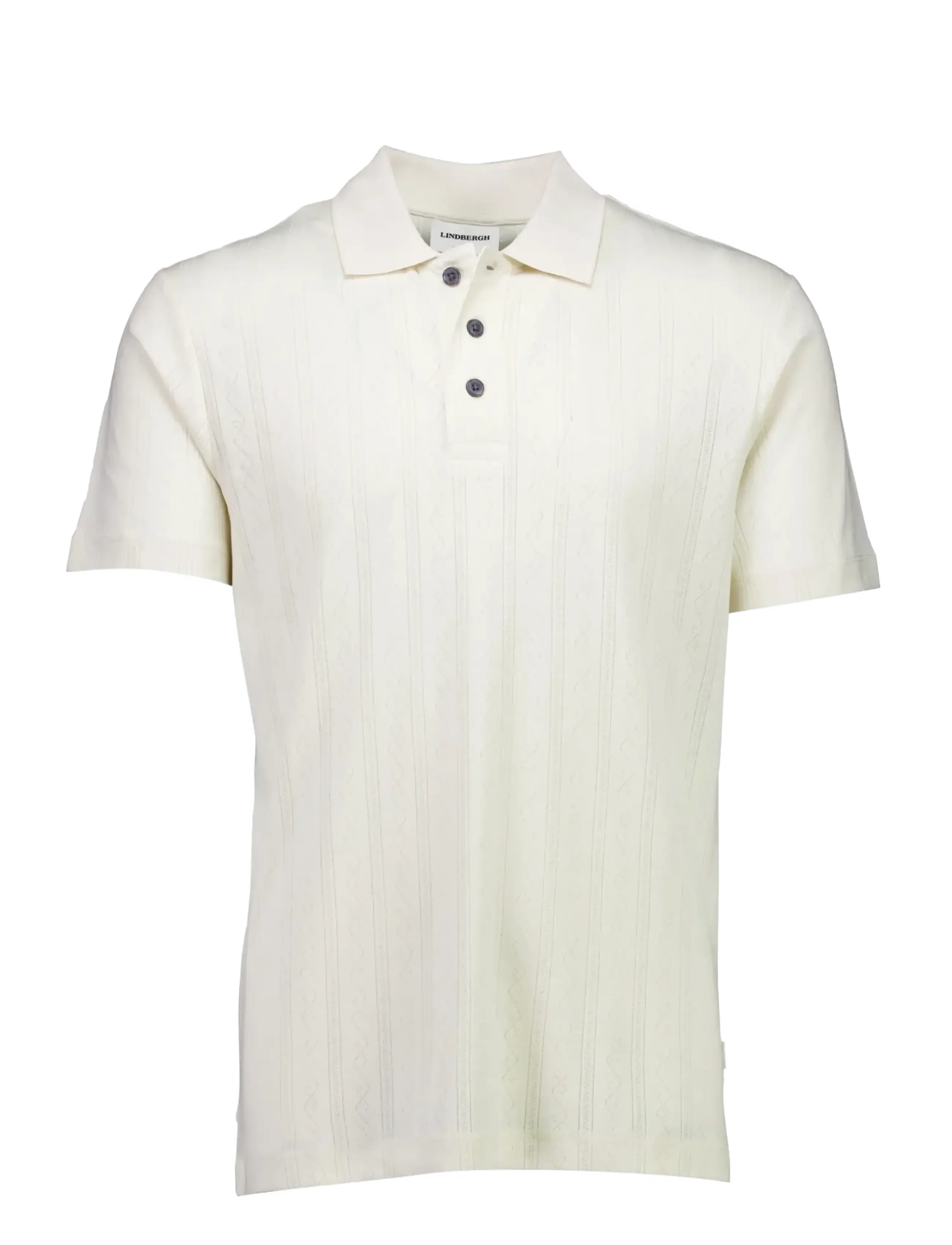 Lindbergh Jacquard polo S/S - Gestrickte Polohemden - IVORY / cream
