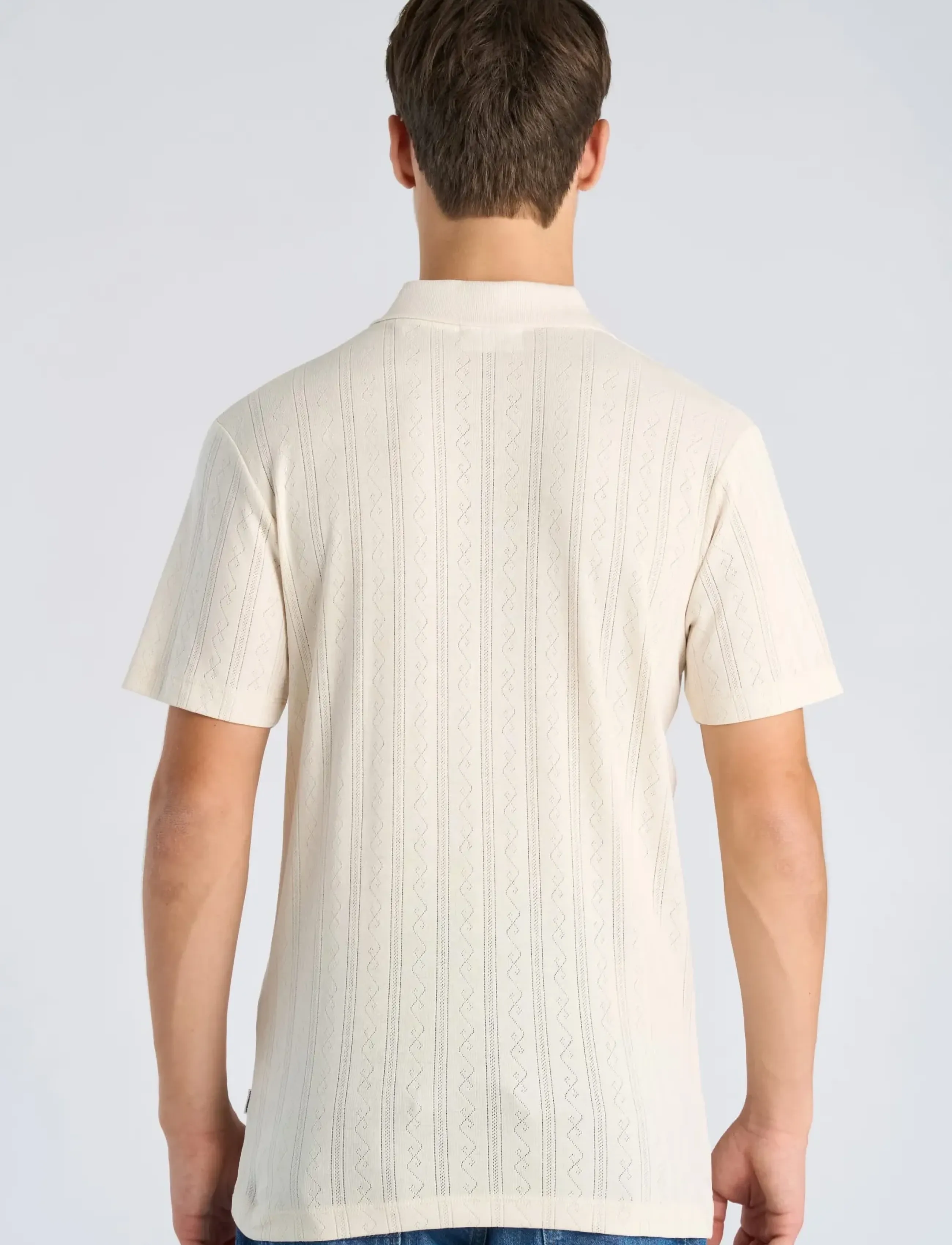 Lindbergh - Jacquard polo S/S - gestrickte polohemden - ivory - 4