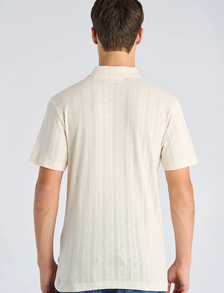 Lindbergh - Jacquard polo S/S - gestrickte polohemden - ivory - 4