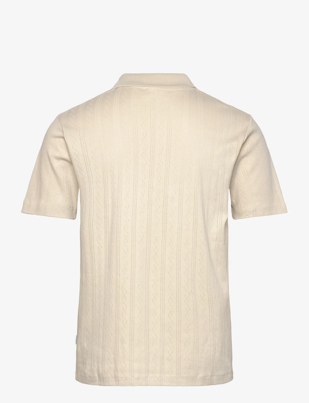 Lindbergh - Jacquard v-neck polo S/S - neulotut poolot - lt stone - 1
