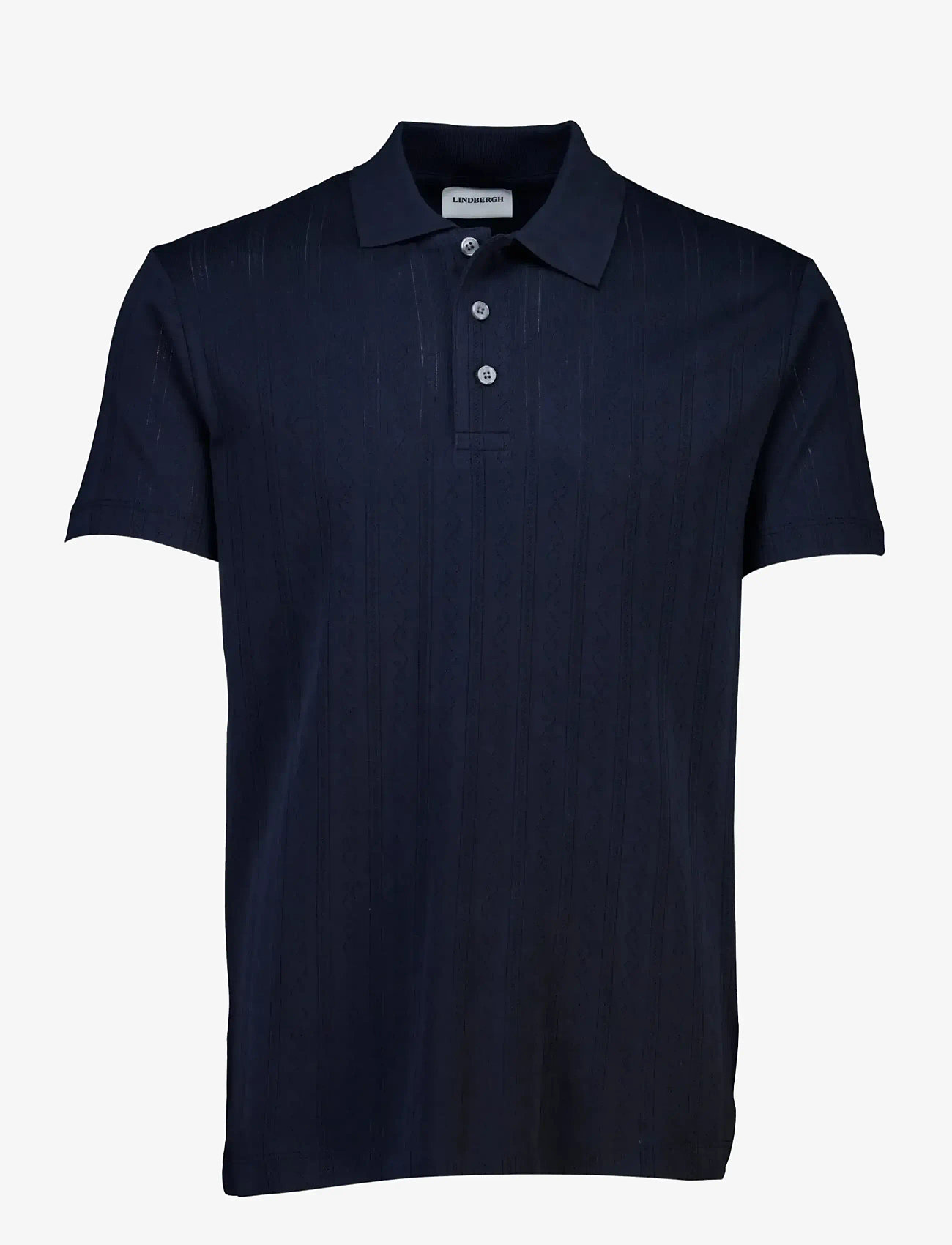 Lindbergh - Jacquard polo S/S - gestrickte polohemden - navy - 1