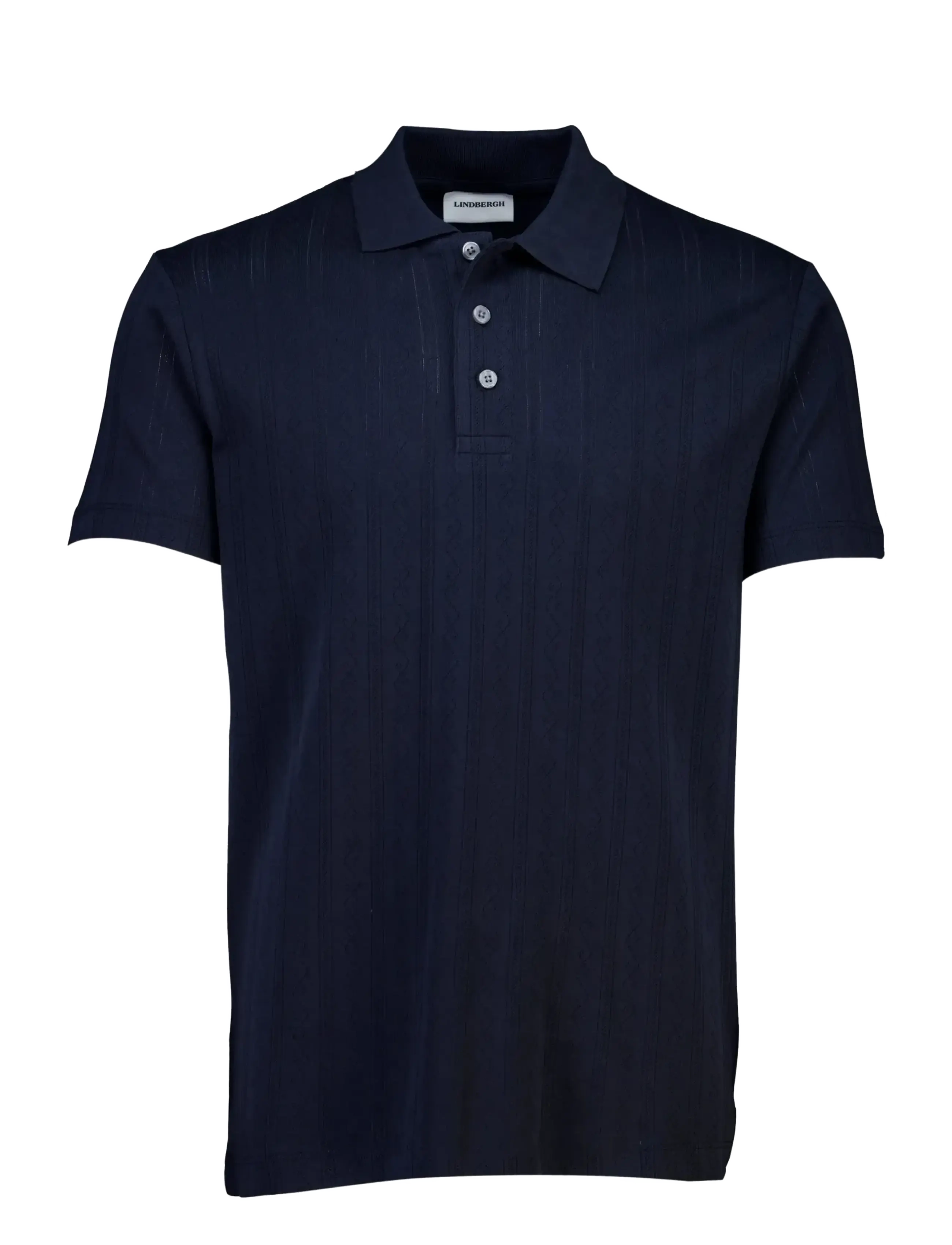 Lindbergh Jacquard polo S/S - Swetry - NAVY / navy